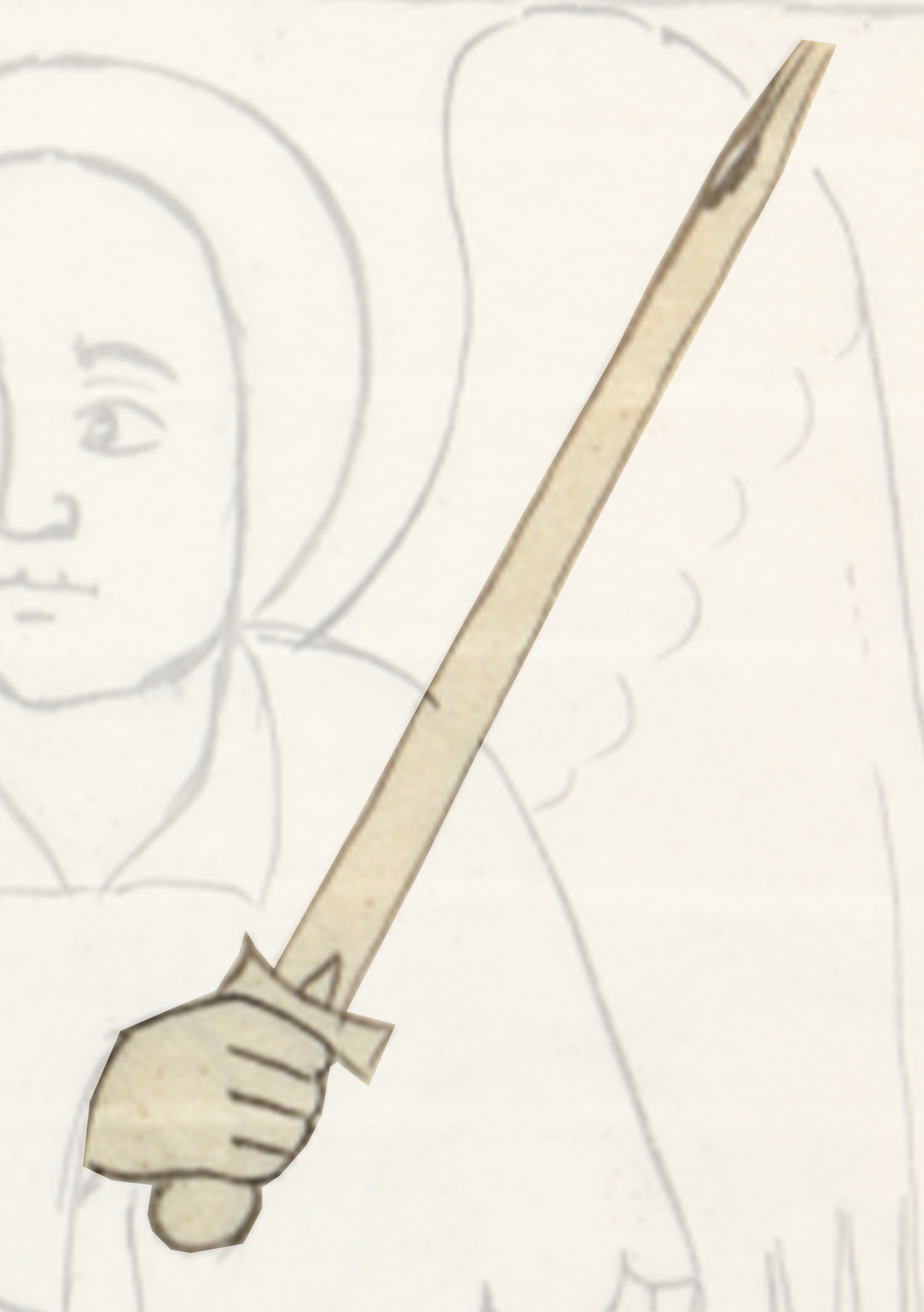 Drawing Of A Man Holding A Sword
