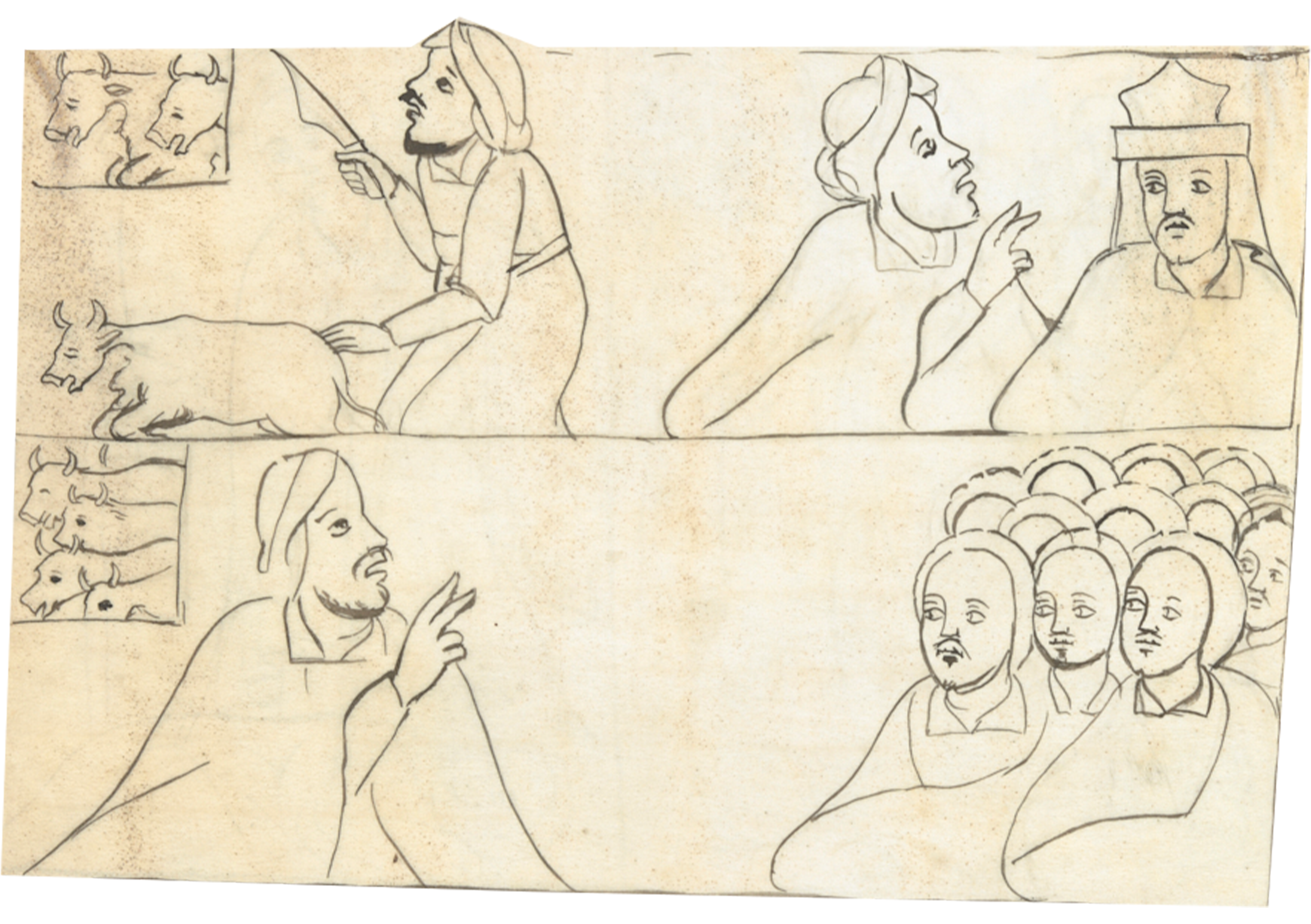 Drawing Of A Man With A Beard And A Woman With A Hat