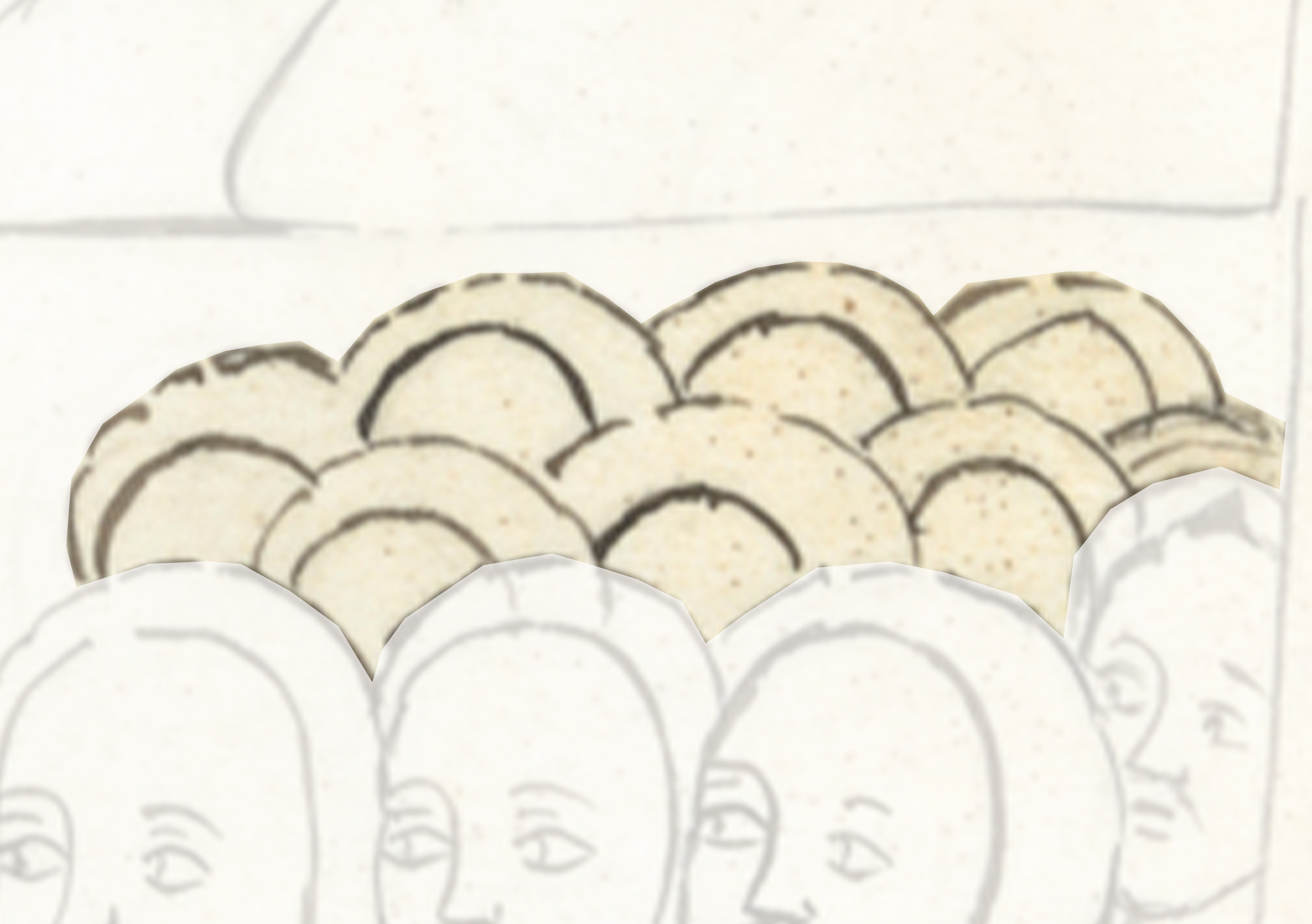 Drawing Of A Group Of People With A Man In The Middle