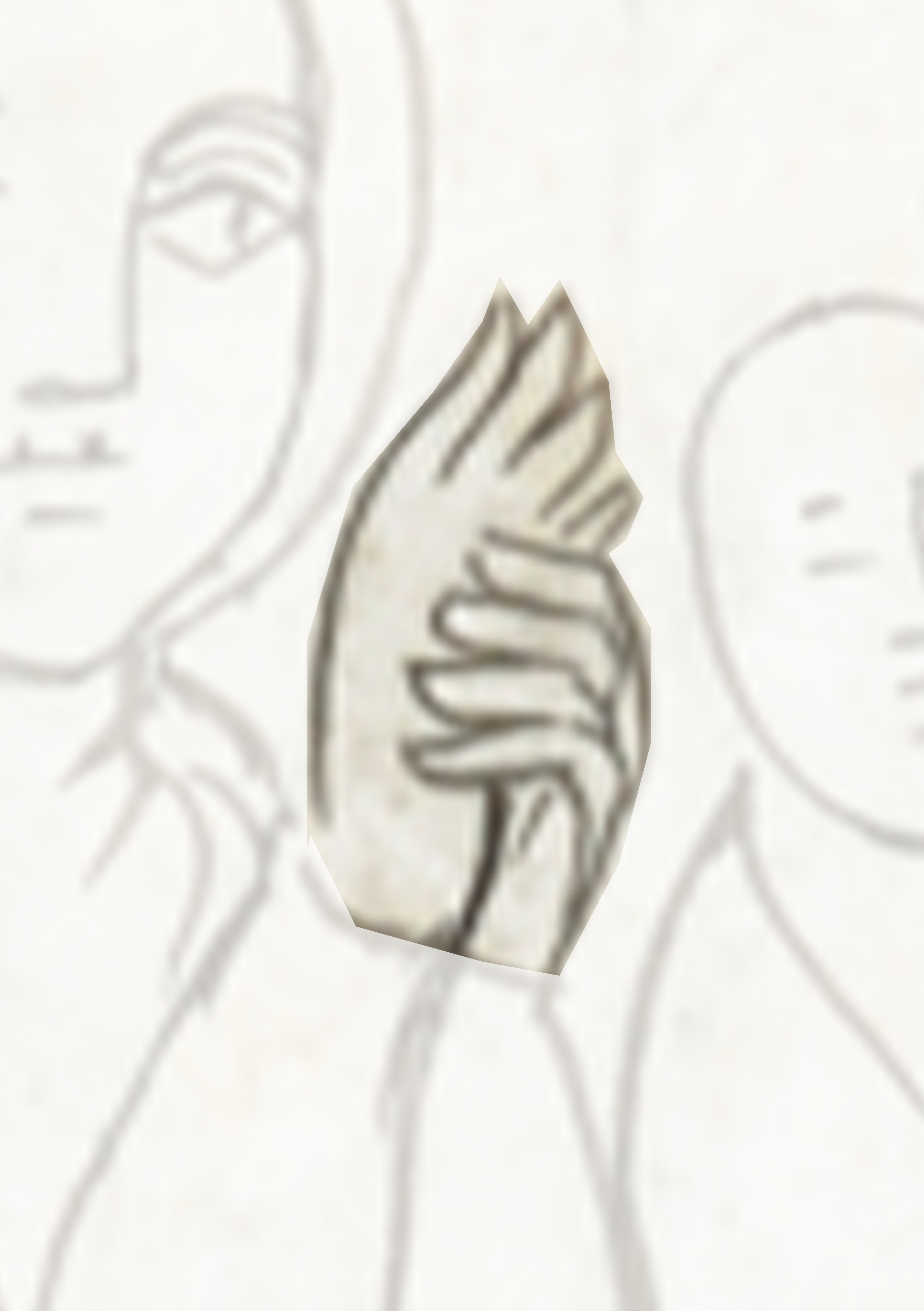Drawing Of Two People With One Holding A Finger