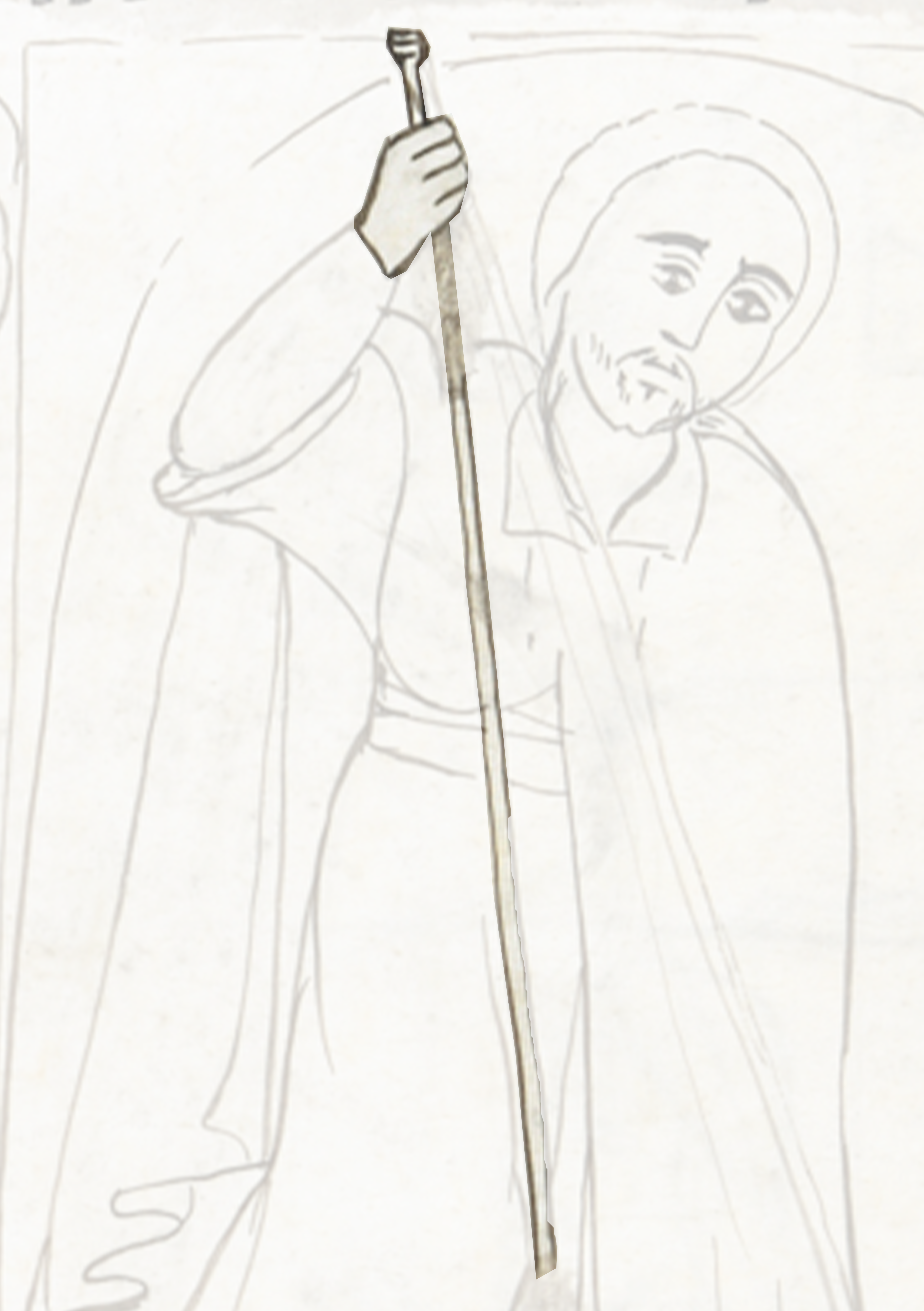 Drawing Of A Man Holding A Sword