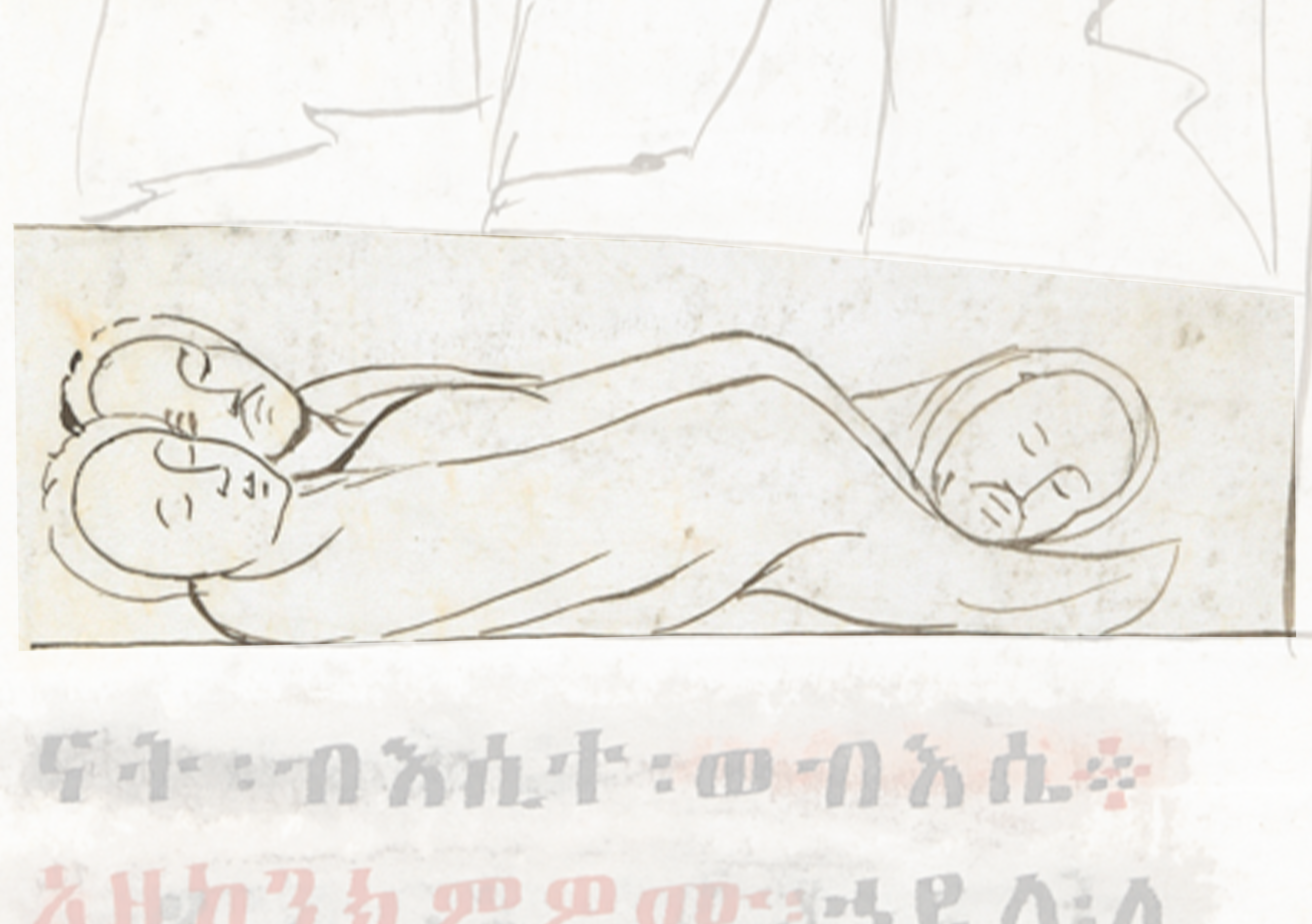 Drawing Of A Baby Laying On A Bed