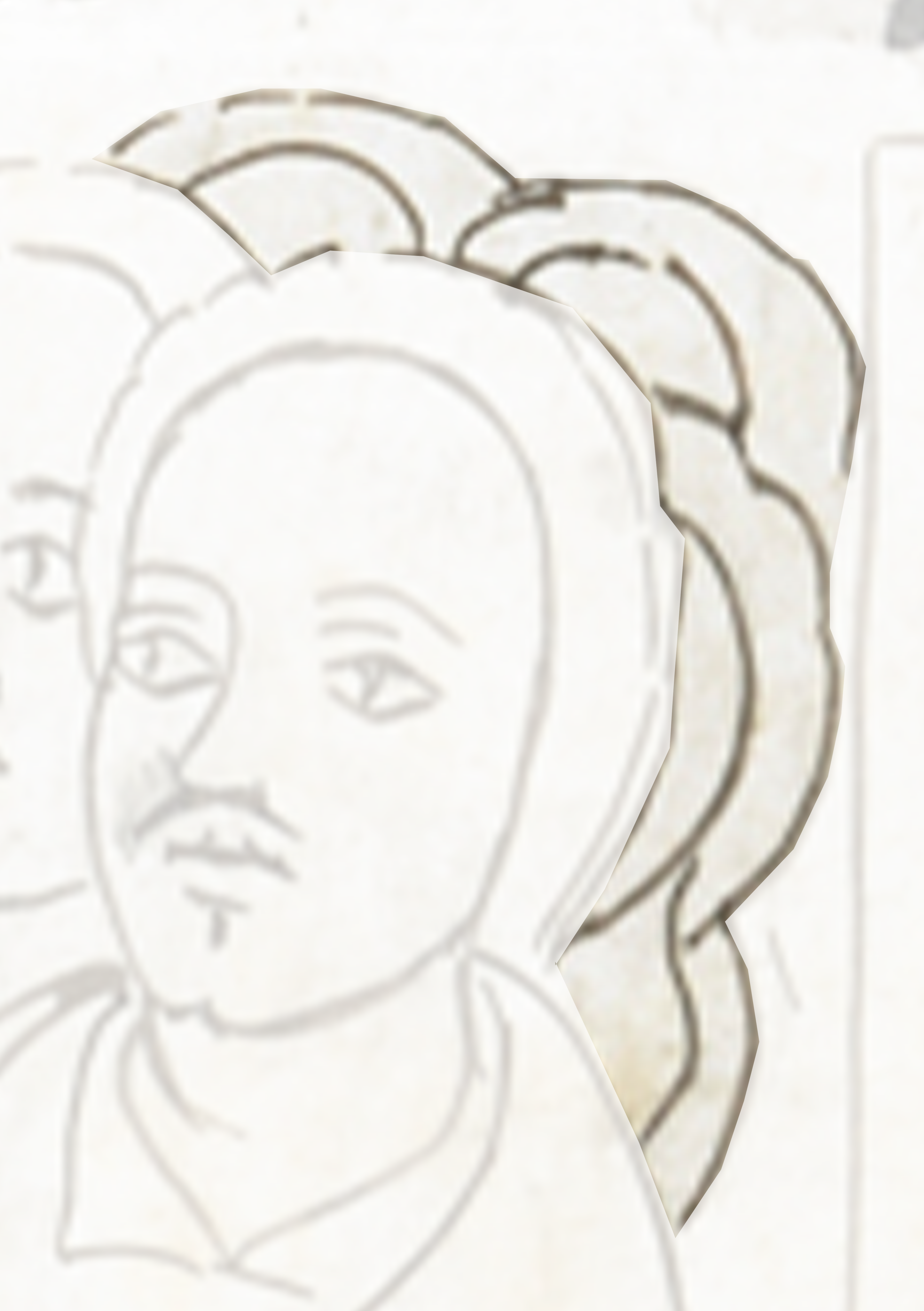Drawing Of A Woman With A Ponytail