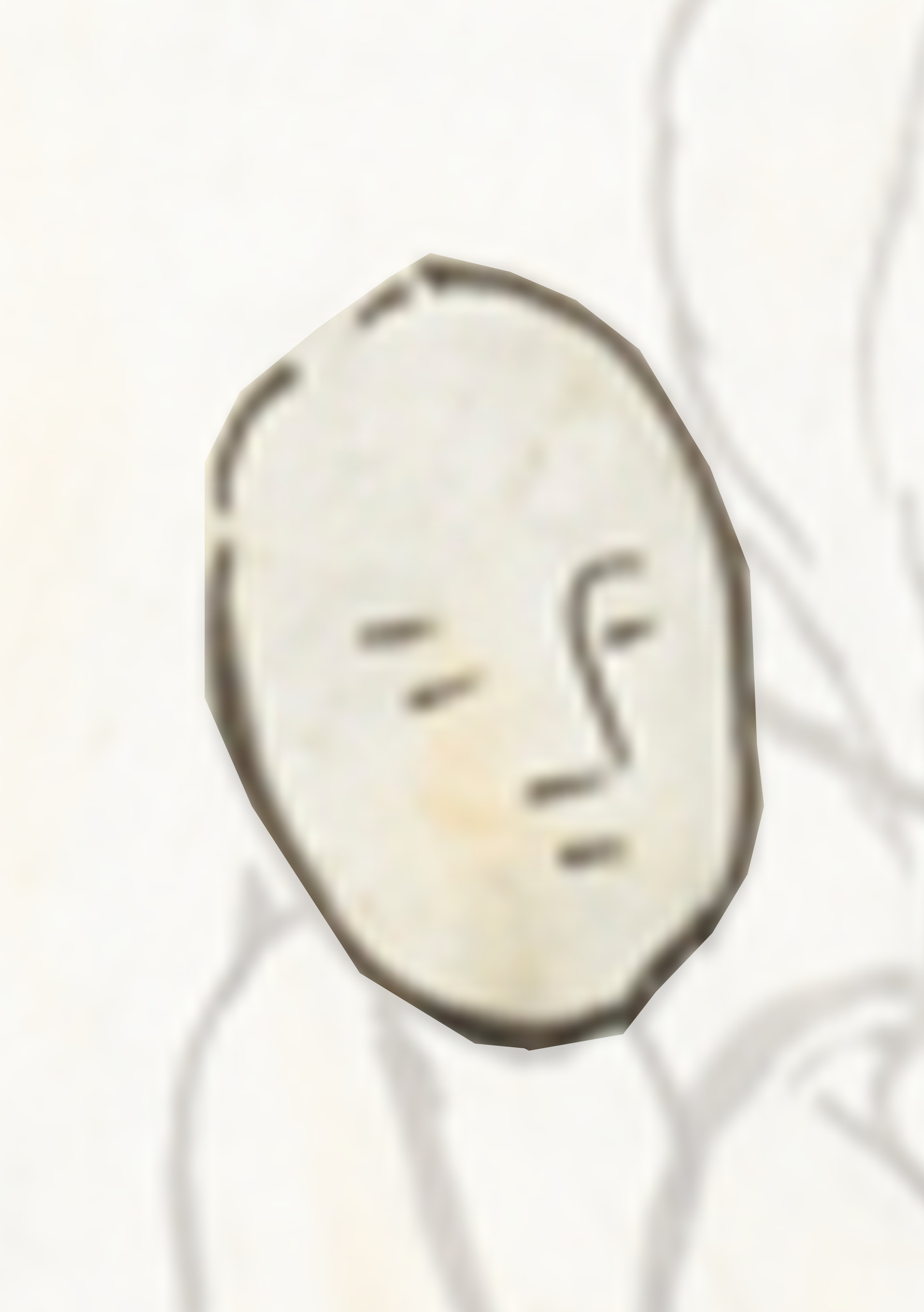 Drawing Of A Face With A Tree In The Background