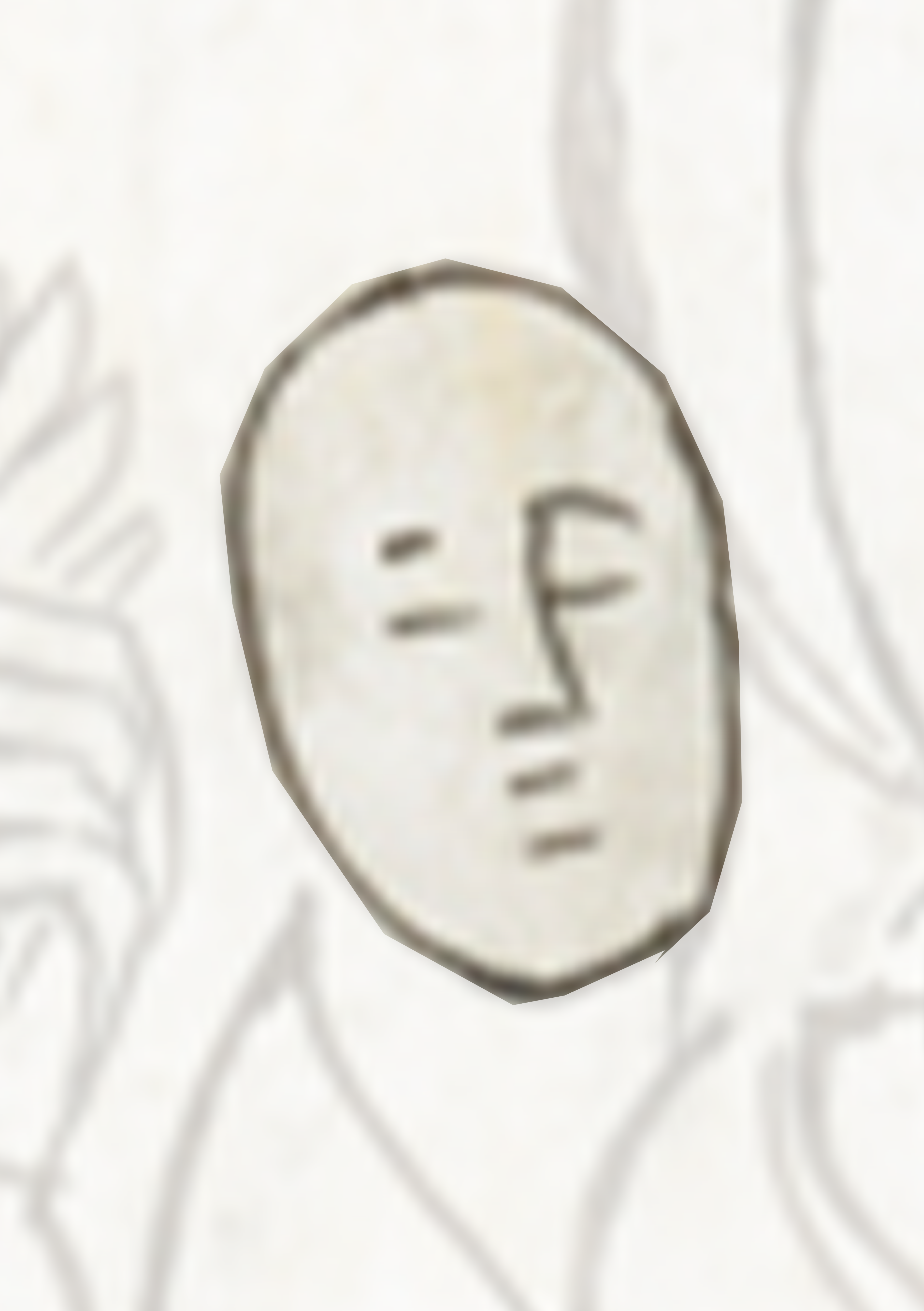 Drawing Of A Face With A Flower In The Background