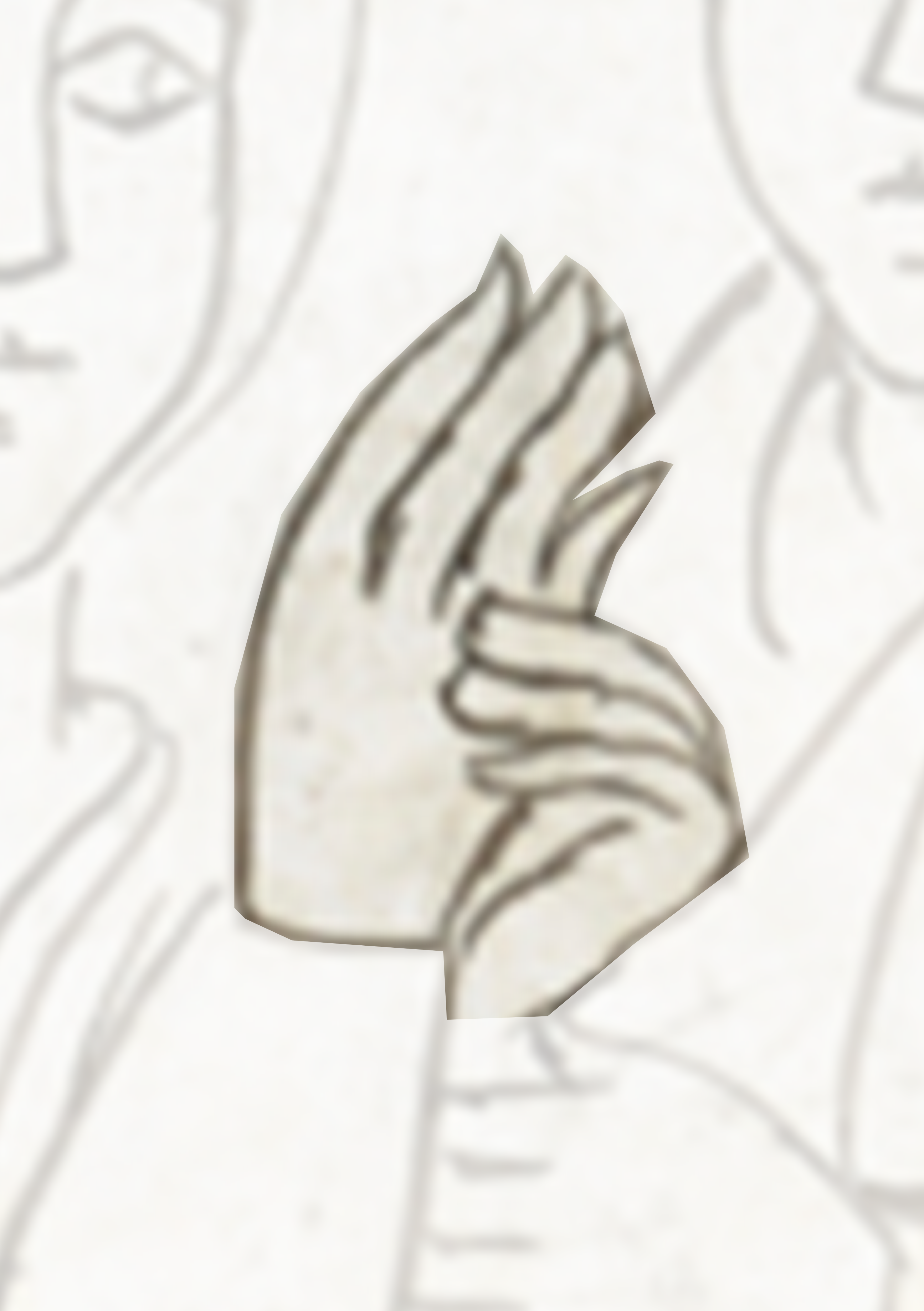 Drawing Of A Woman S Face With A Hand On It