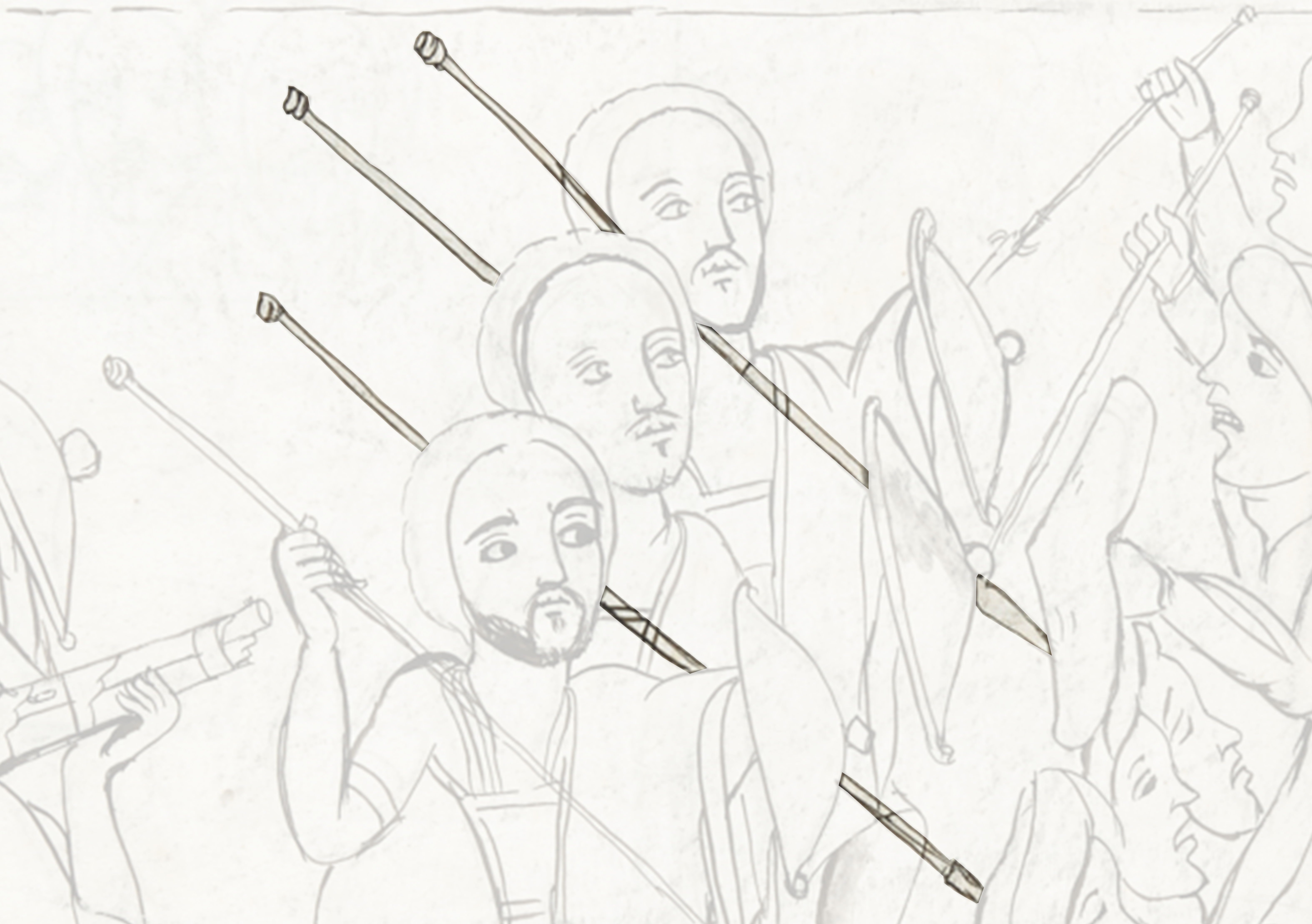 Drawing Of A Group Of People With Arrows