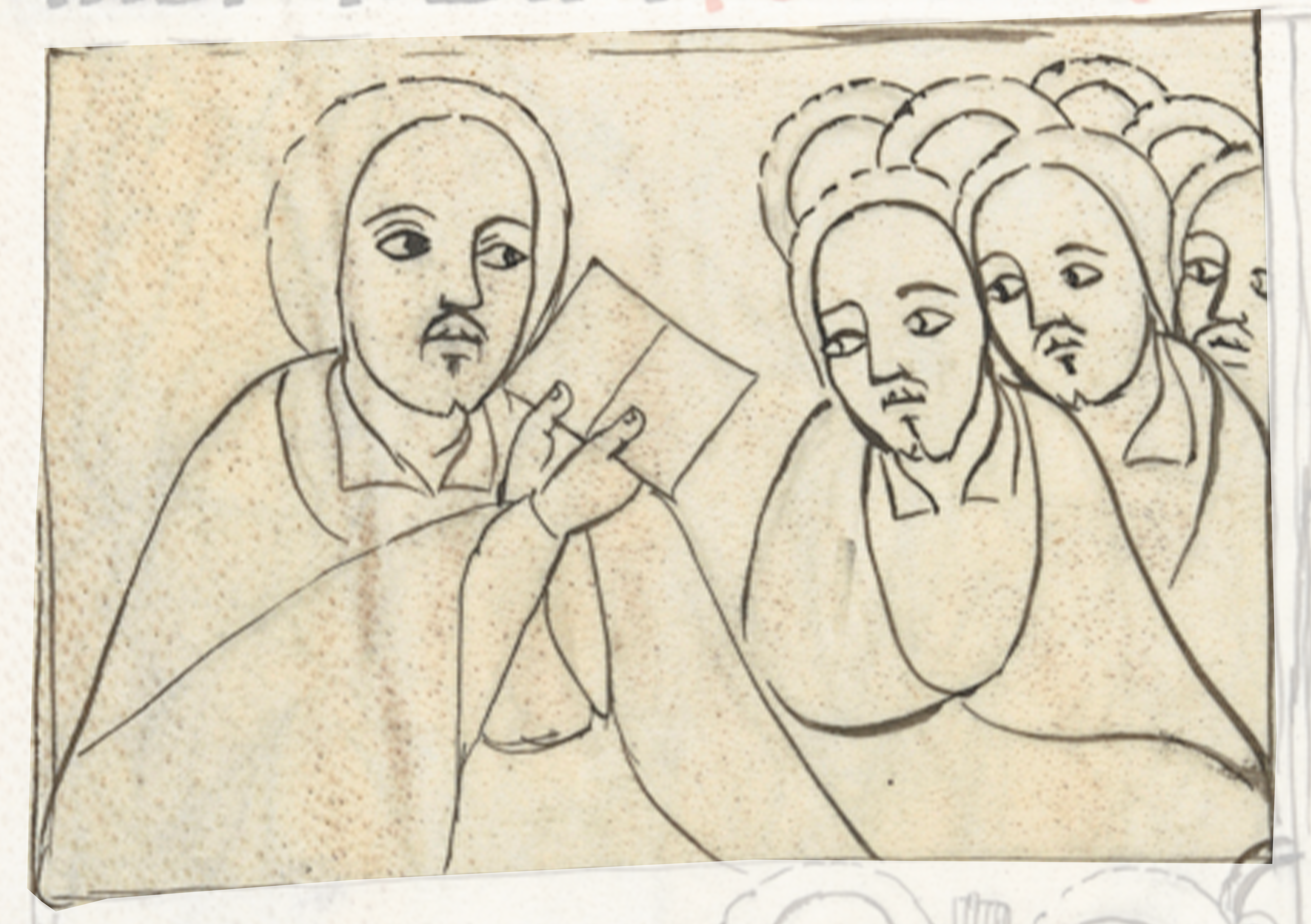 Drawing Of Two People Sitting Next To Each Other People