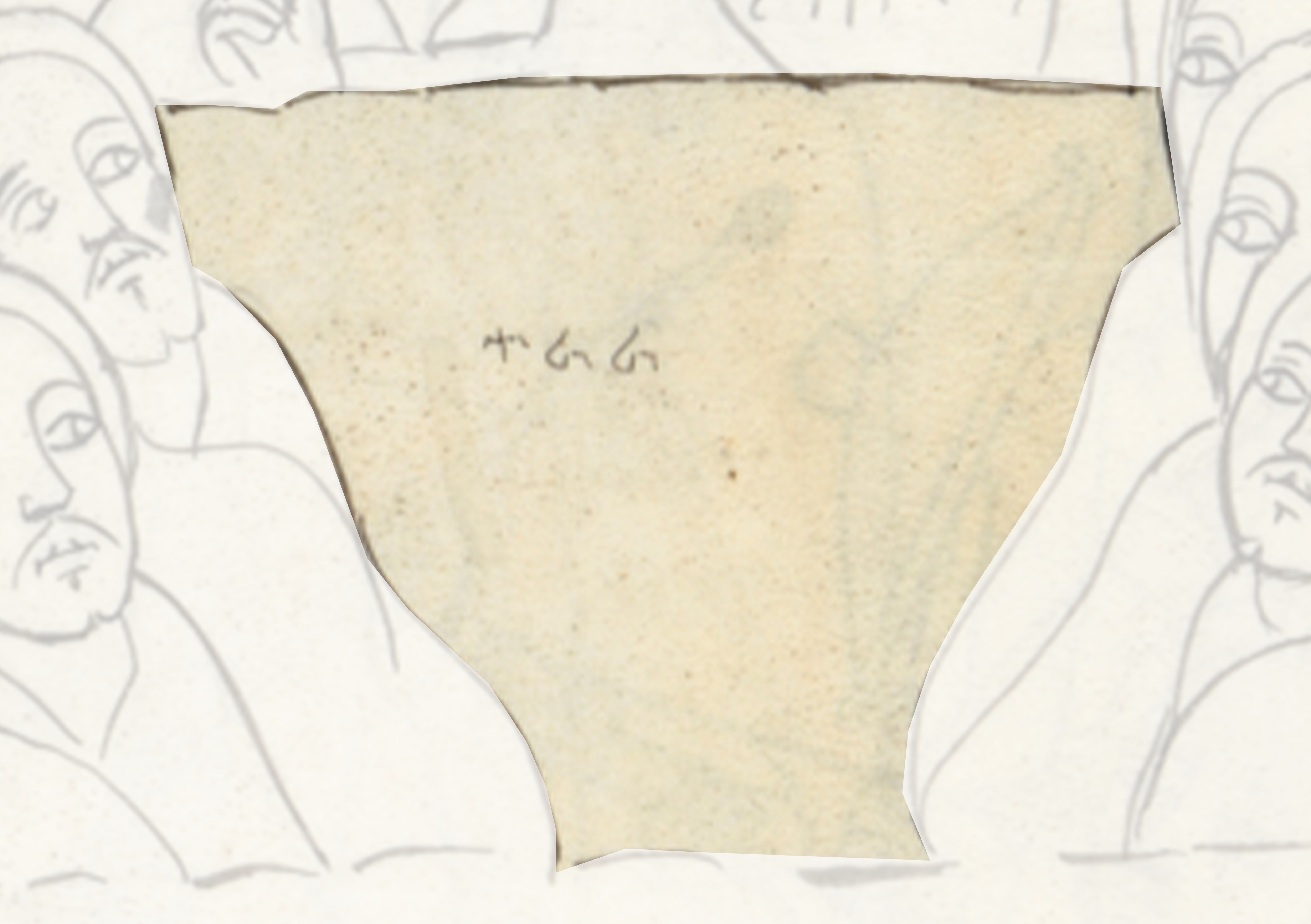 Piece Of Paper With A Drawing Of A Man S Head