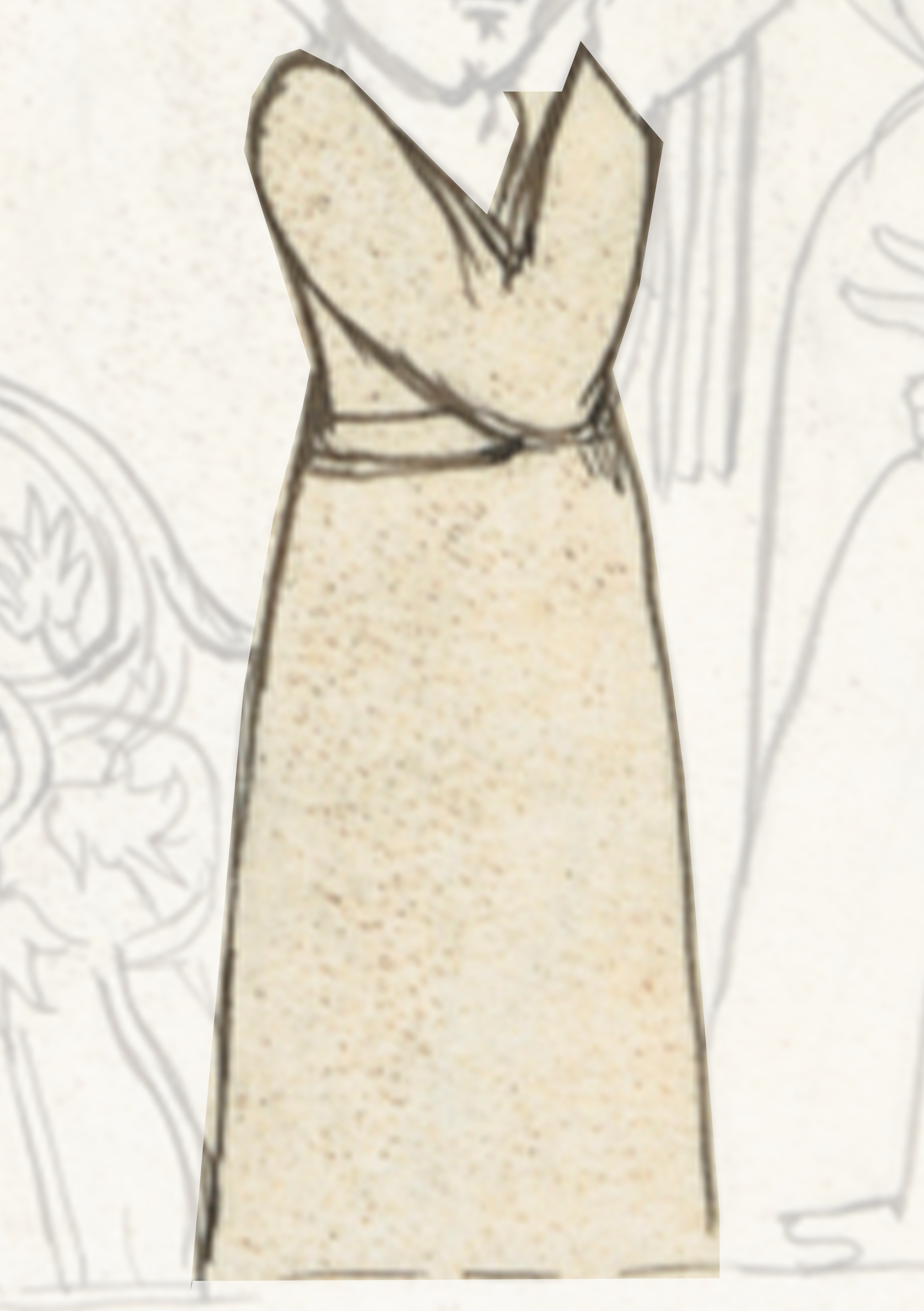 Drawing Of A Dress With A Woman In The Background