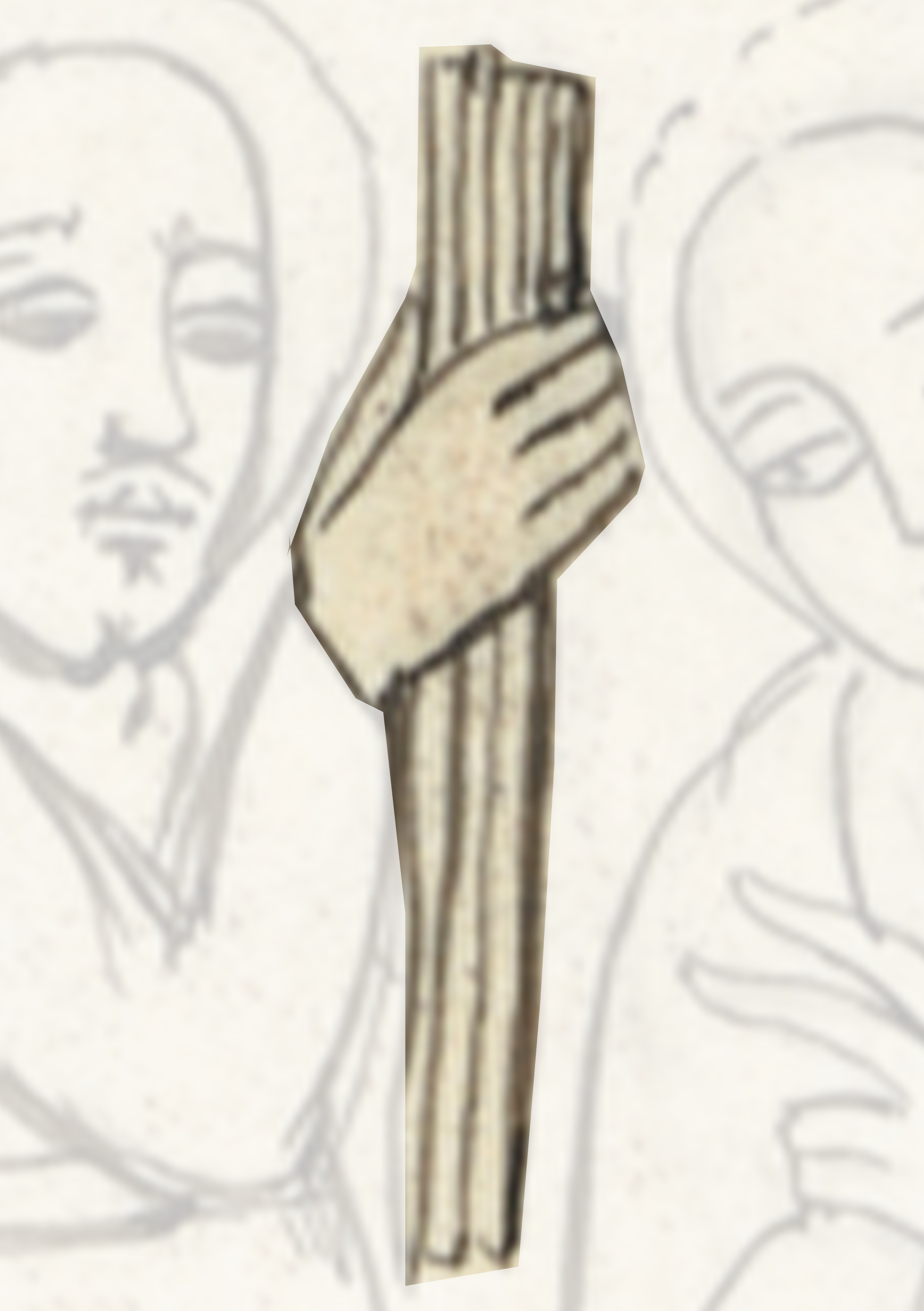 Cross With A Drawing Of A Woman Holding A Cross