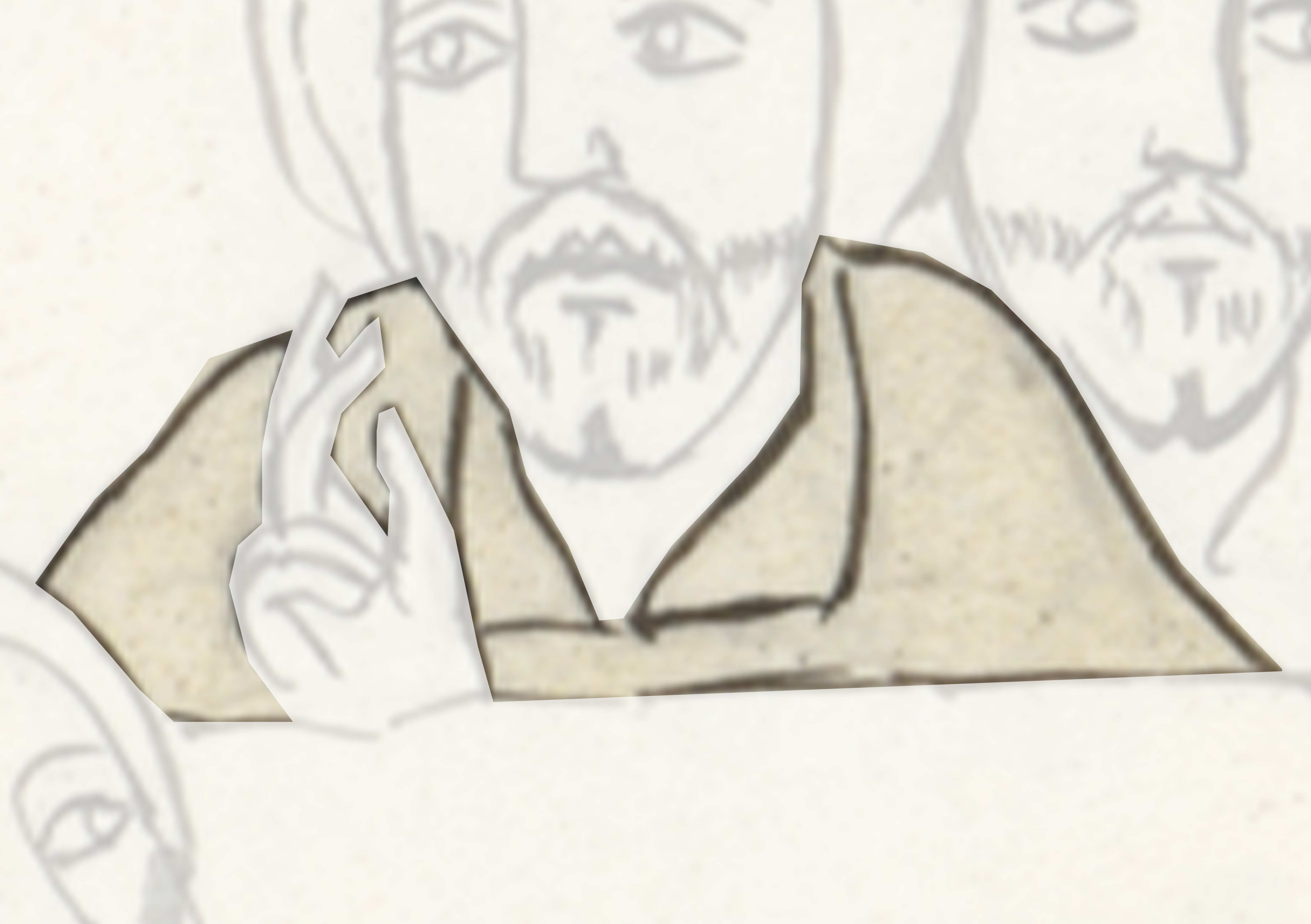 Drawing Of Two People With One Person In The Middle