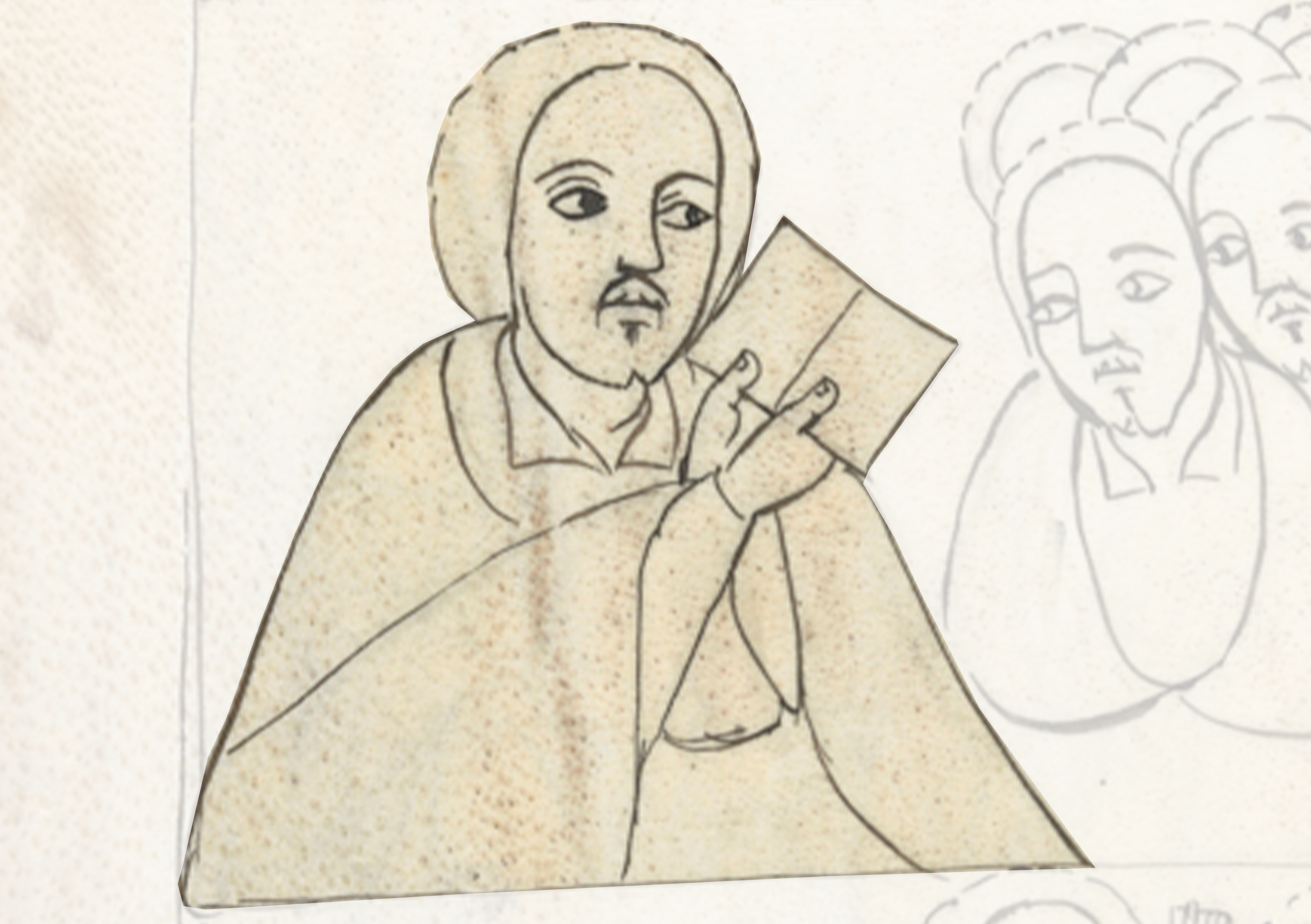Drawing Of A Man With A Mustache And A Man With A Mustache