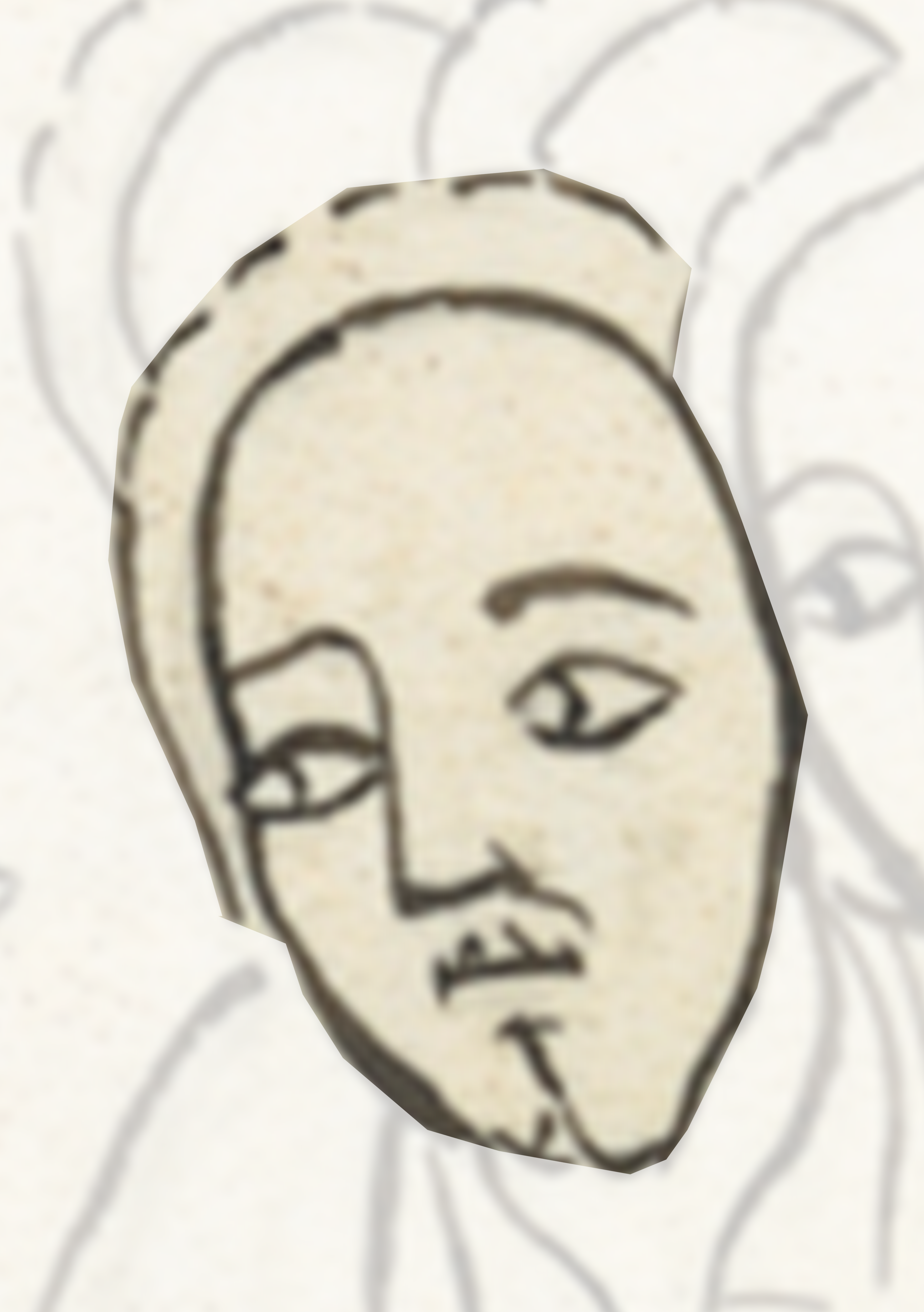 Drawing Of A Face With A White Background