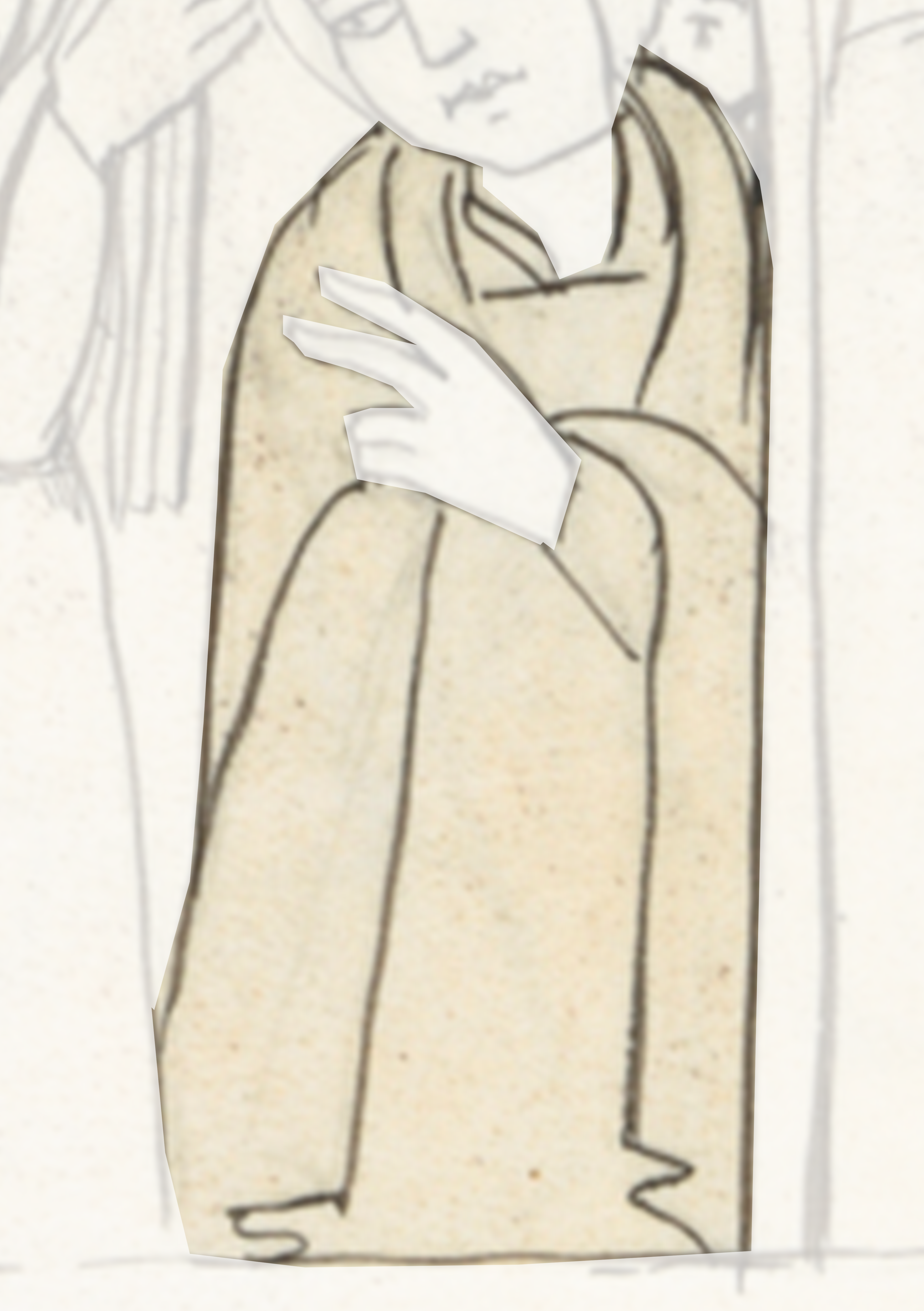 Drawing Of A Woman In A White Dress