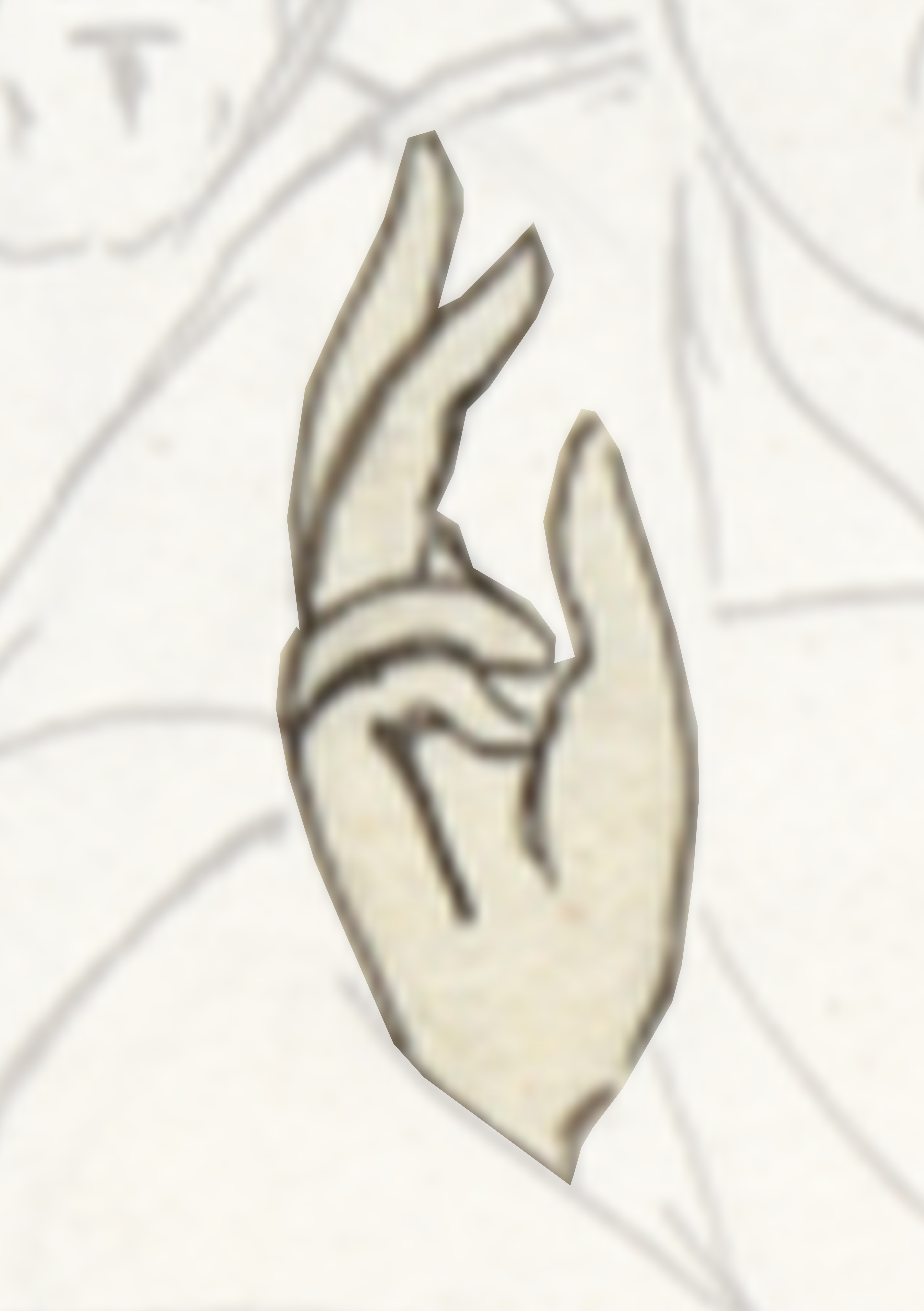 White And Black Drawing Of A Hand