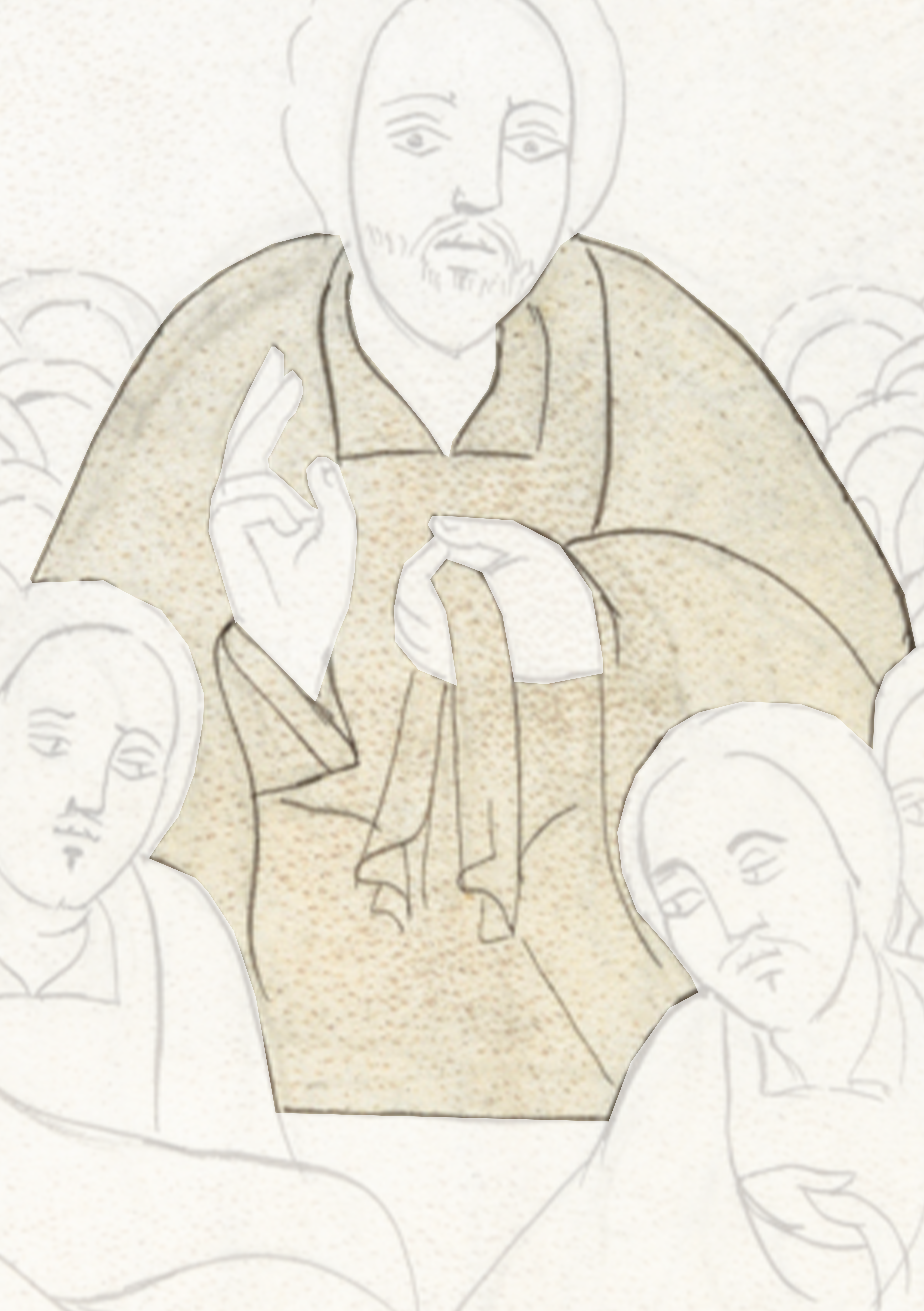 Drawing Of A Man In A Crowd