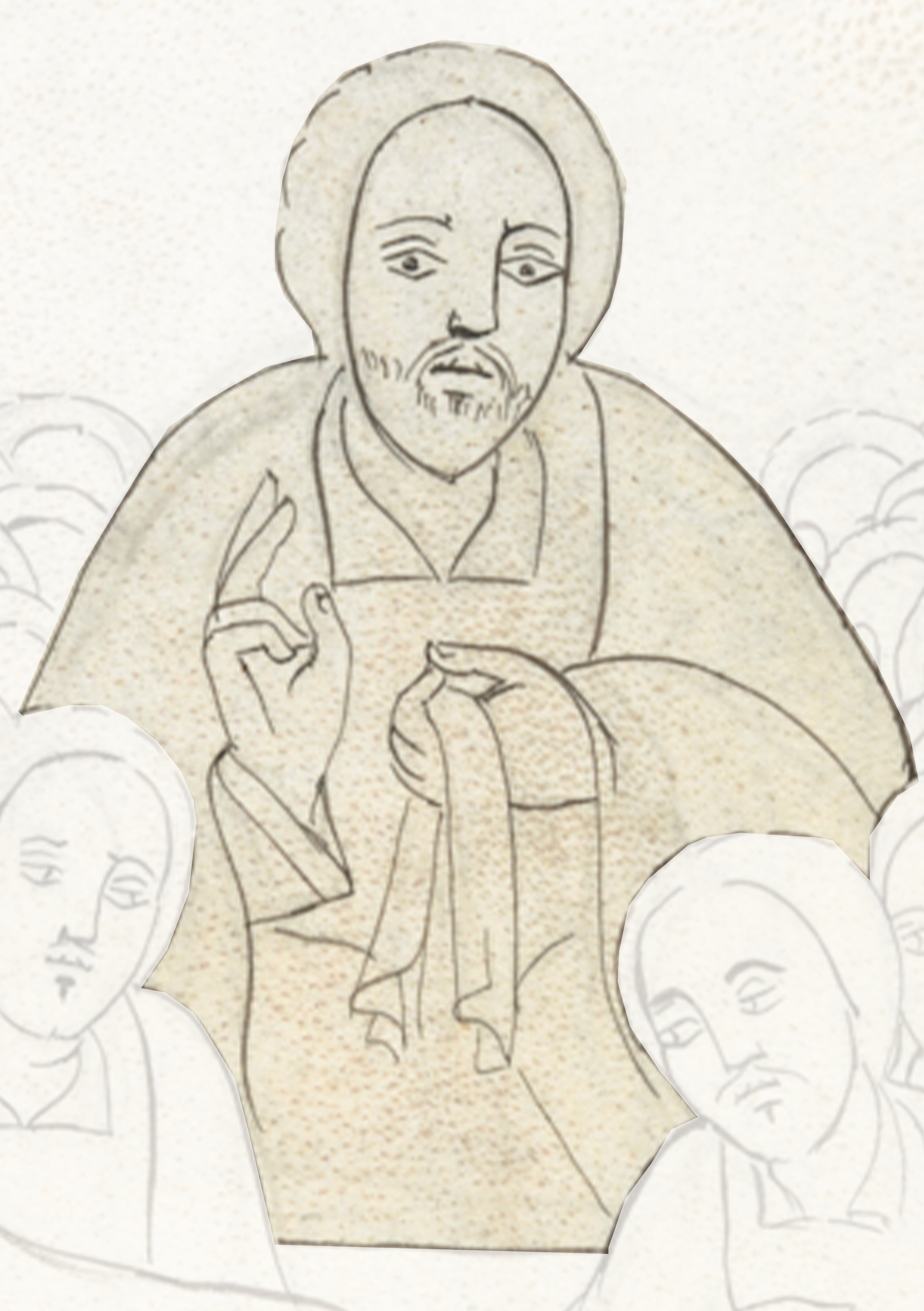 Drawing Of A Man With A Beard And A Woman With A Hat