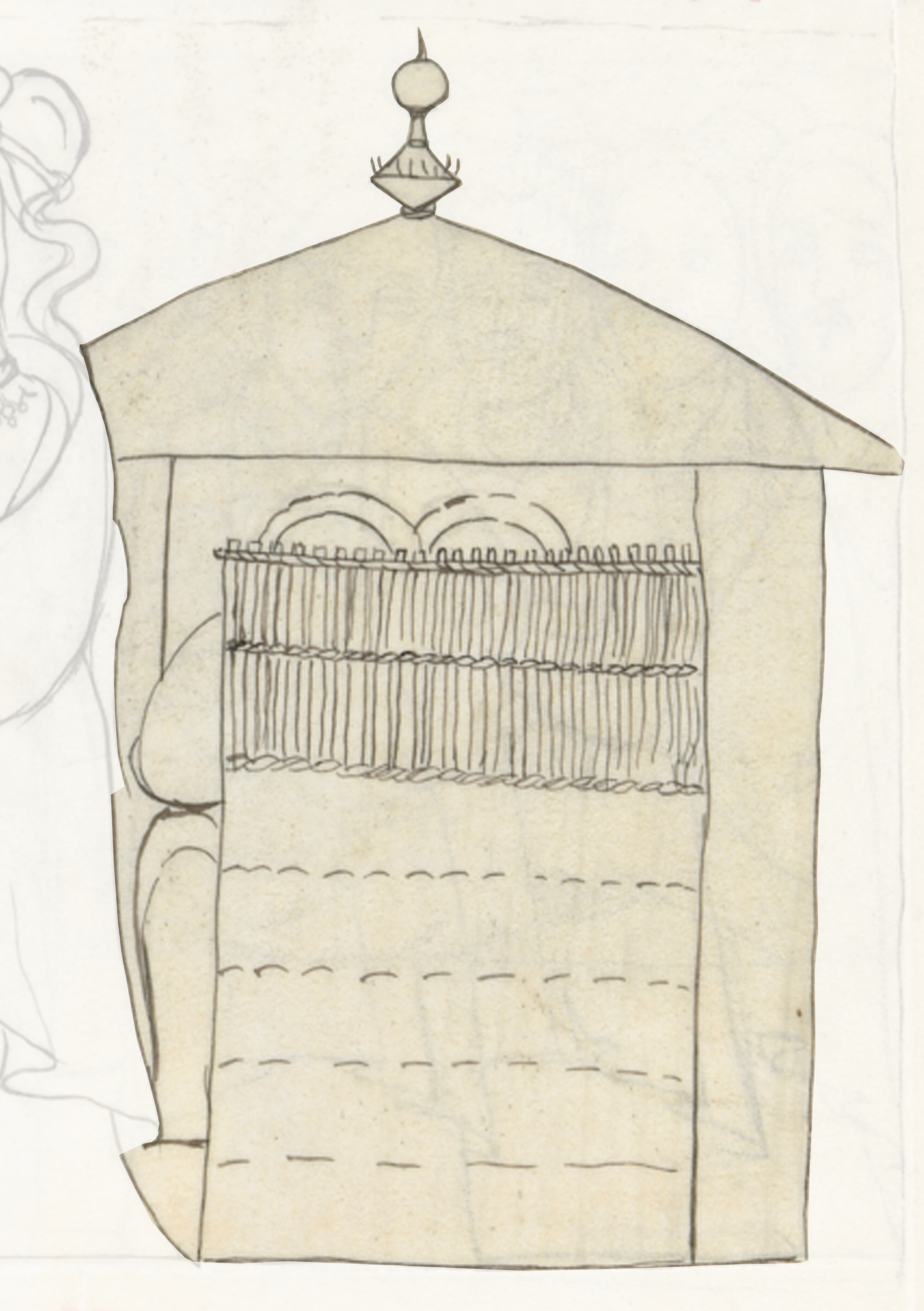 Drawing Of A House With A Bird On Top