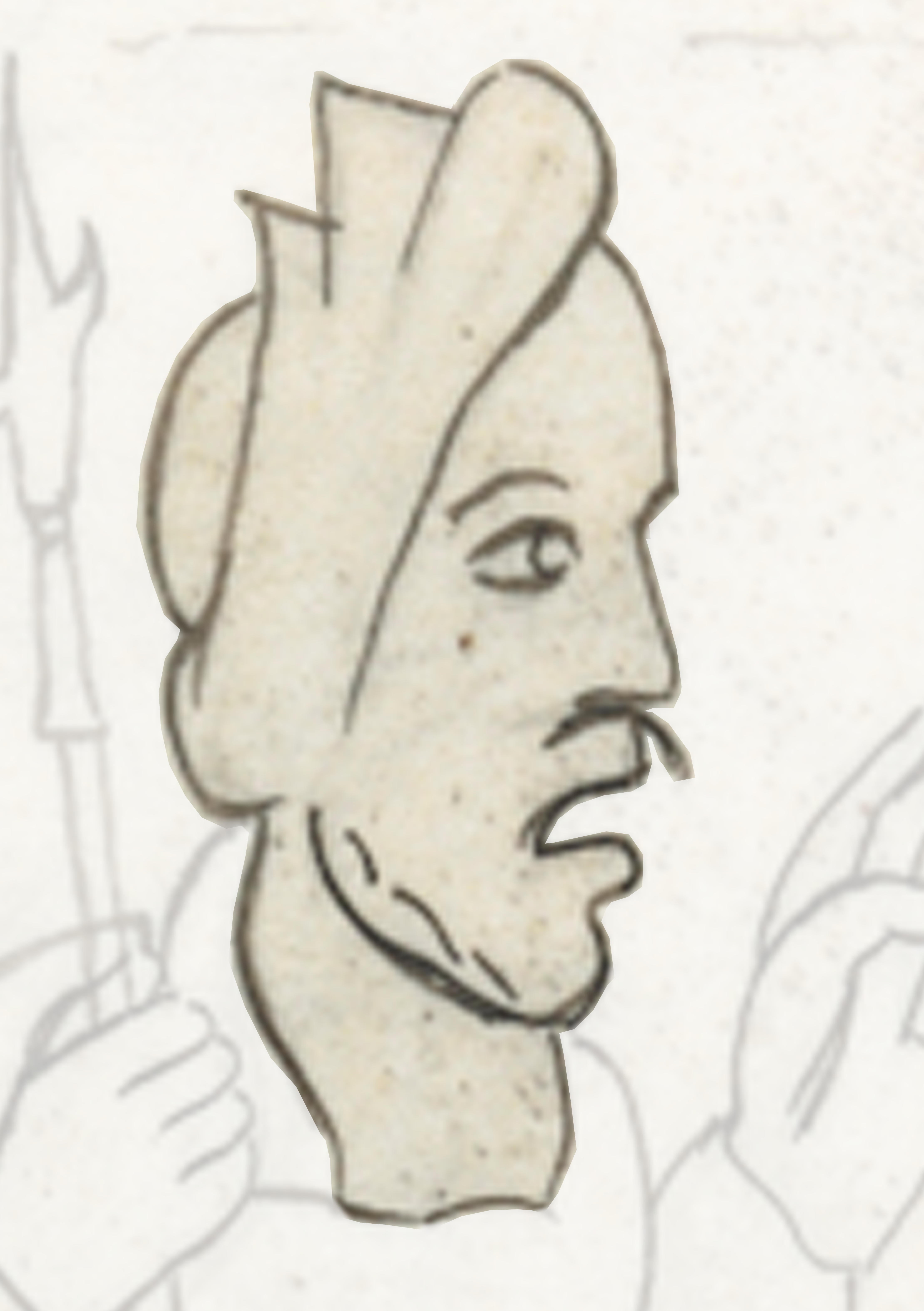 Drawing Of A Man With A Knife And Fork