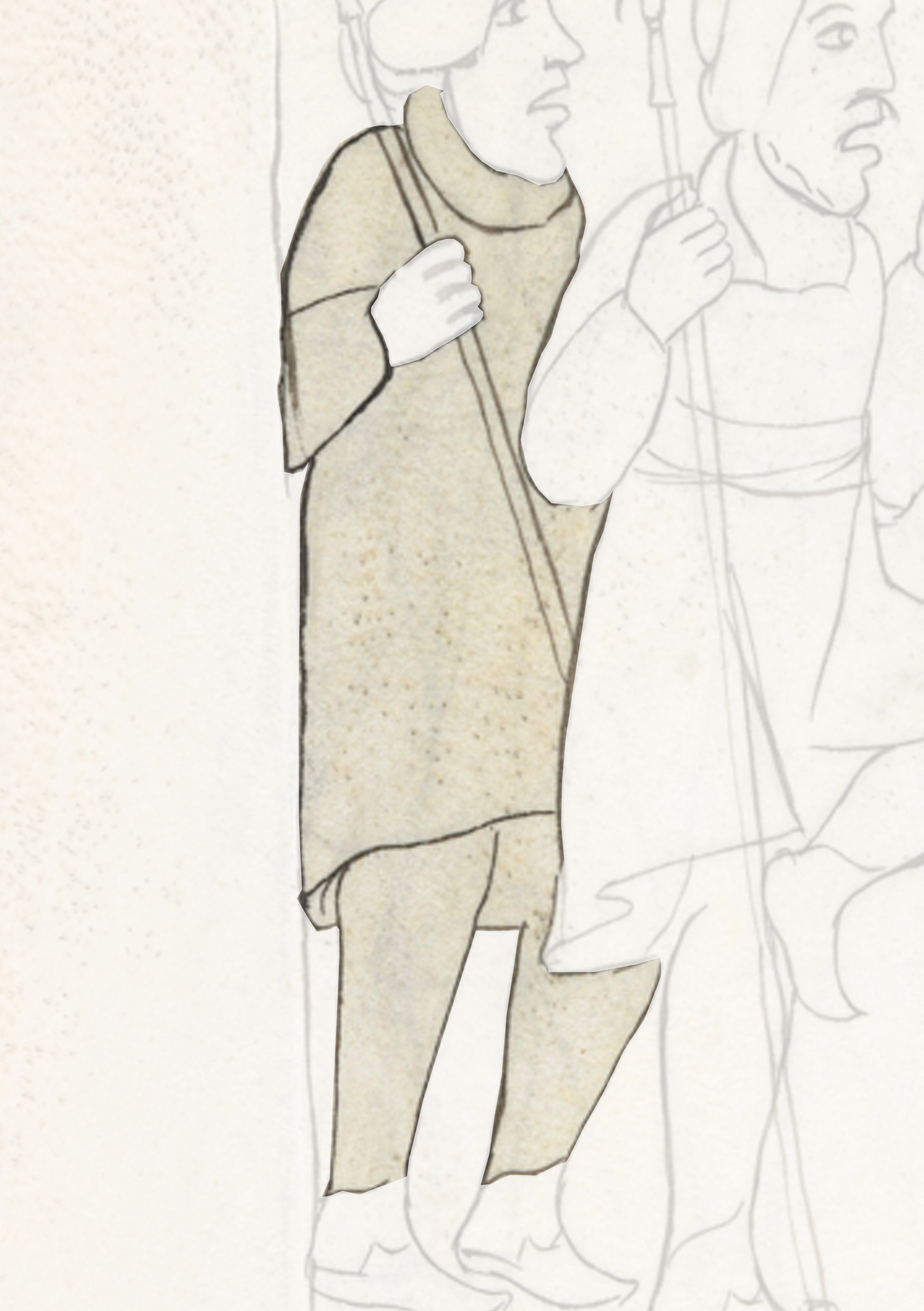 Drawing Of A Man Holding A Stick