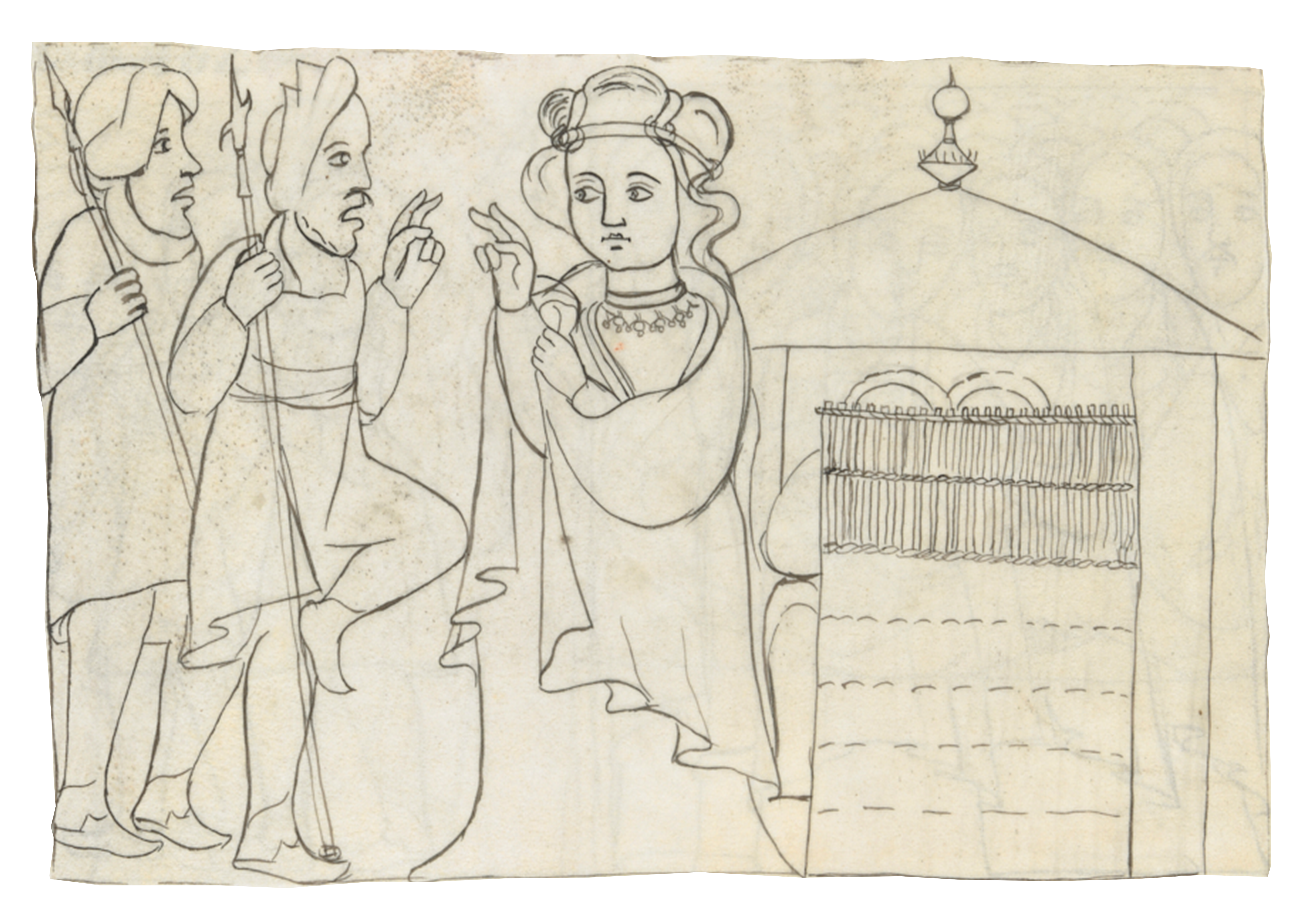 Drawing Of A Man And Woman In A Room
