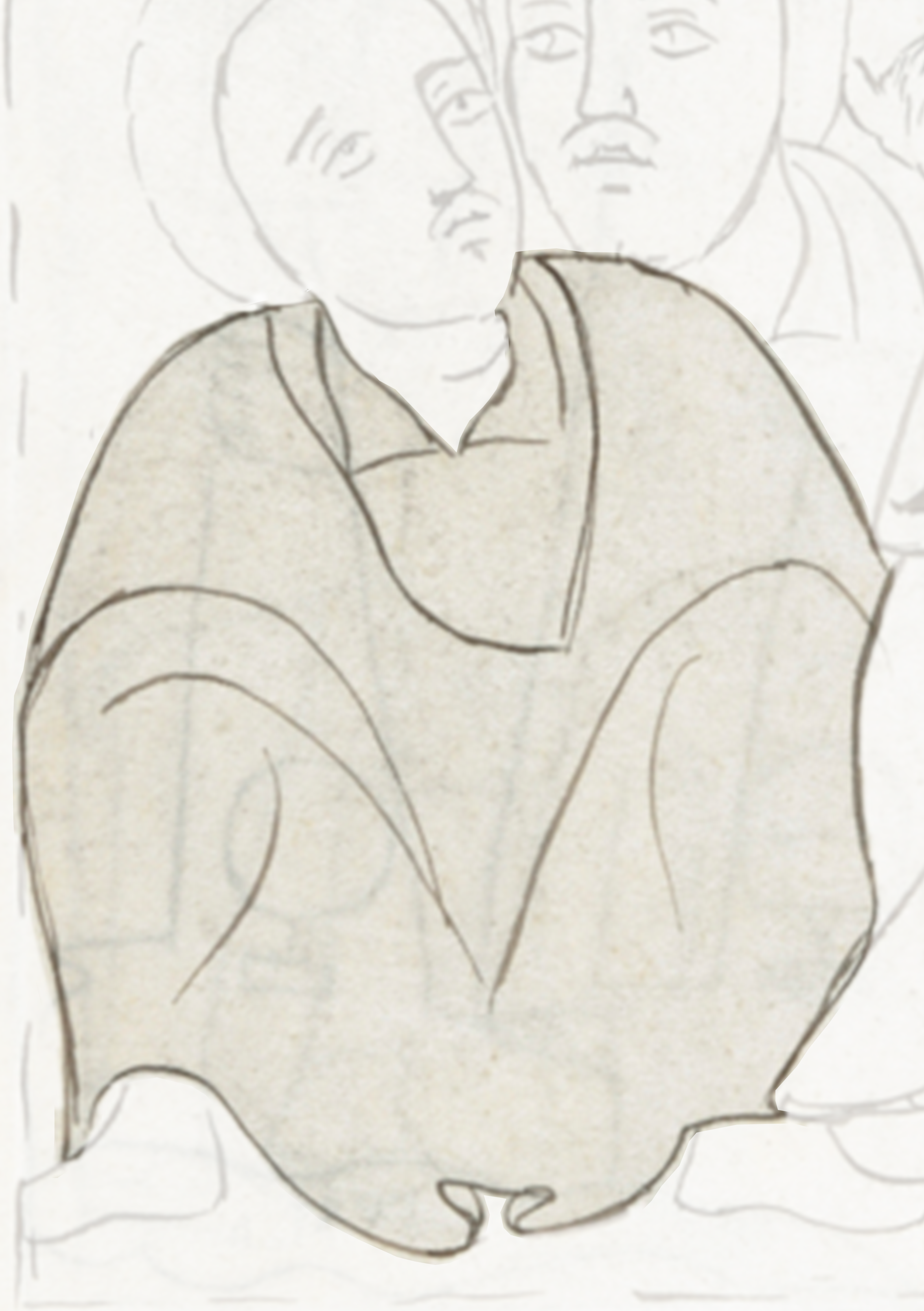 Drawing Of A Man Sitting On A Table