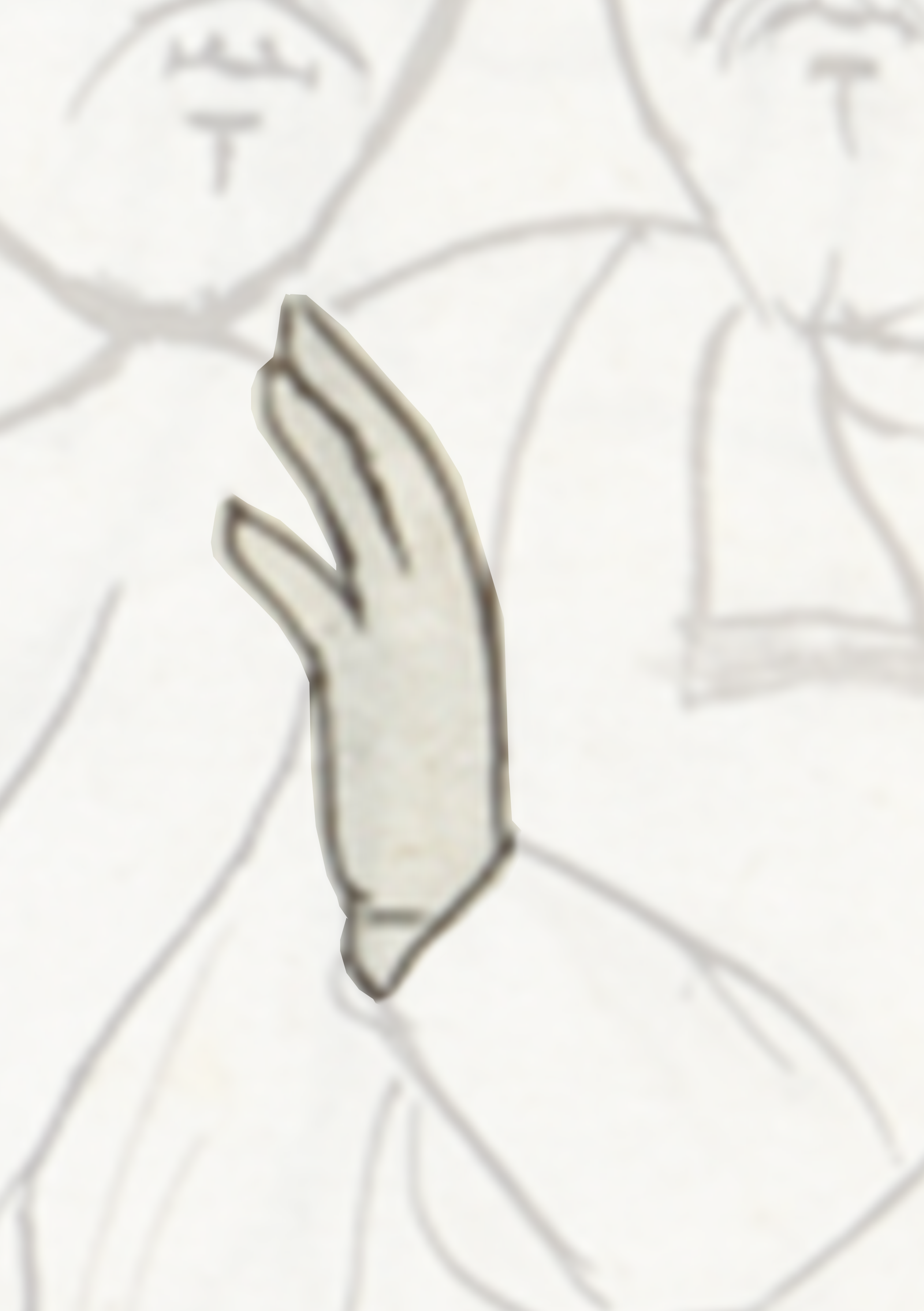 Drawing Of A Person With A Hand On His Chest
