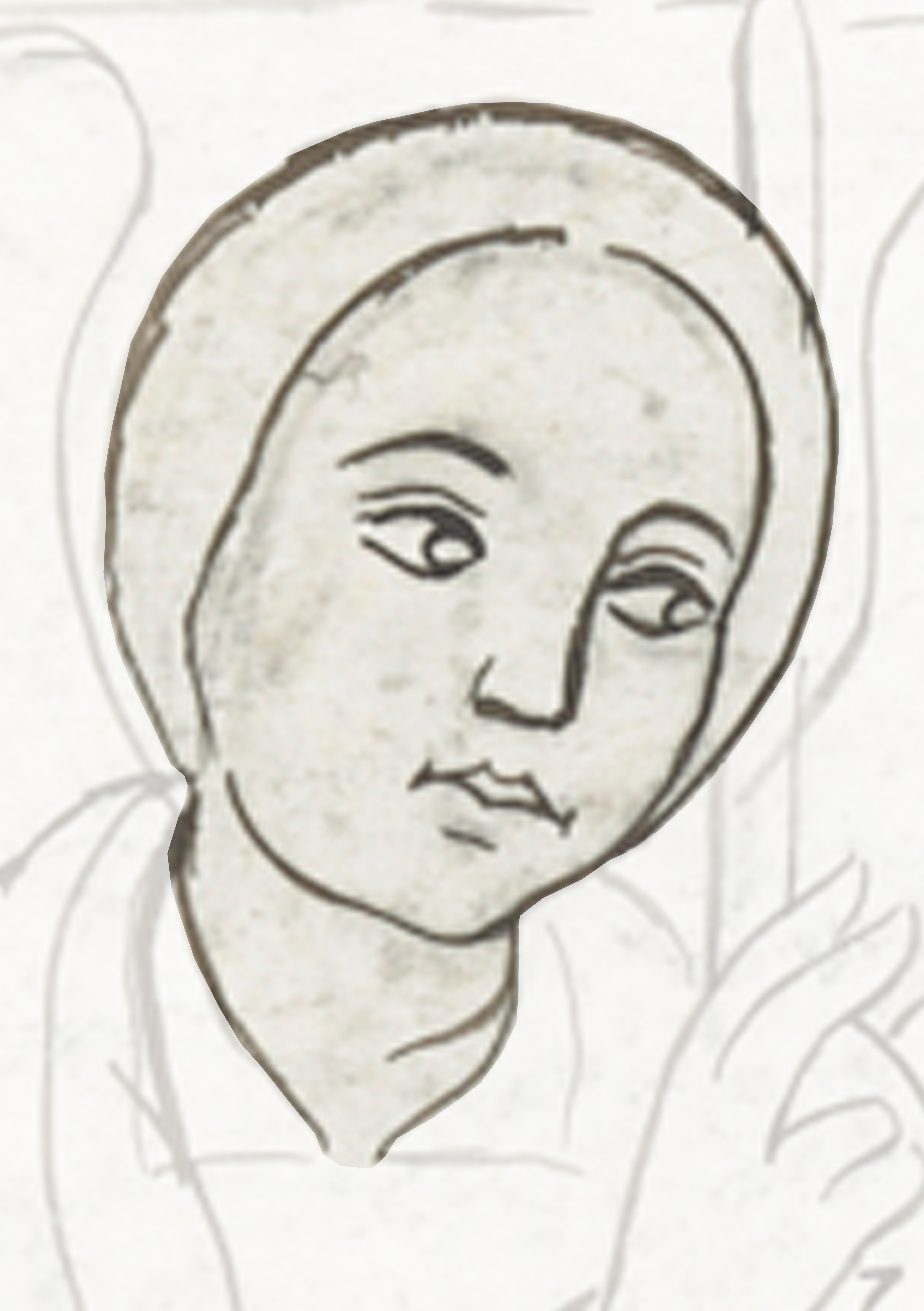 Drawing Of A Woman With A White Head