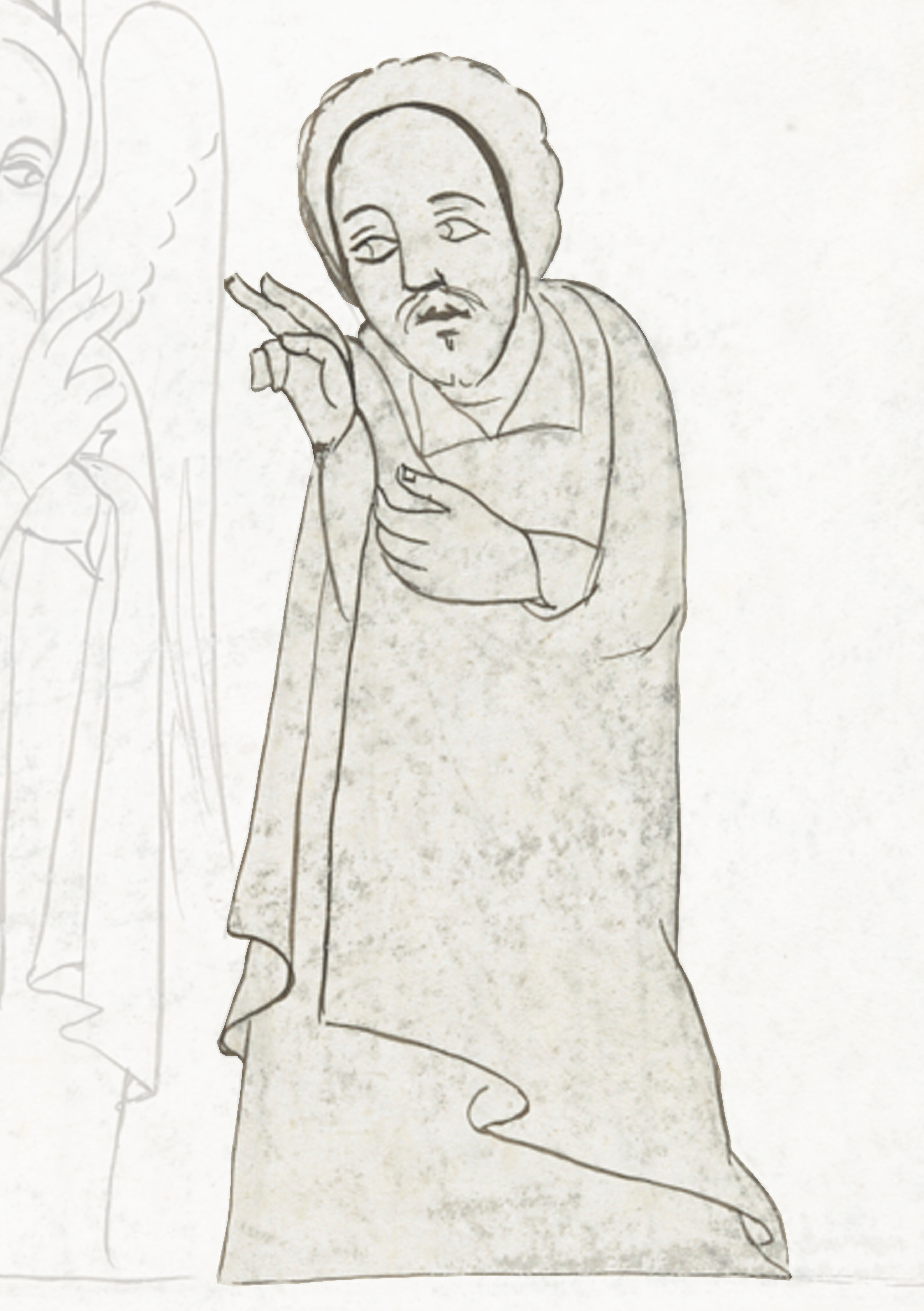 Drawing Of A Man With A Cigarette