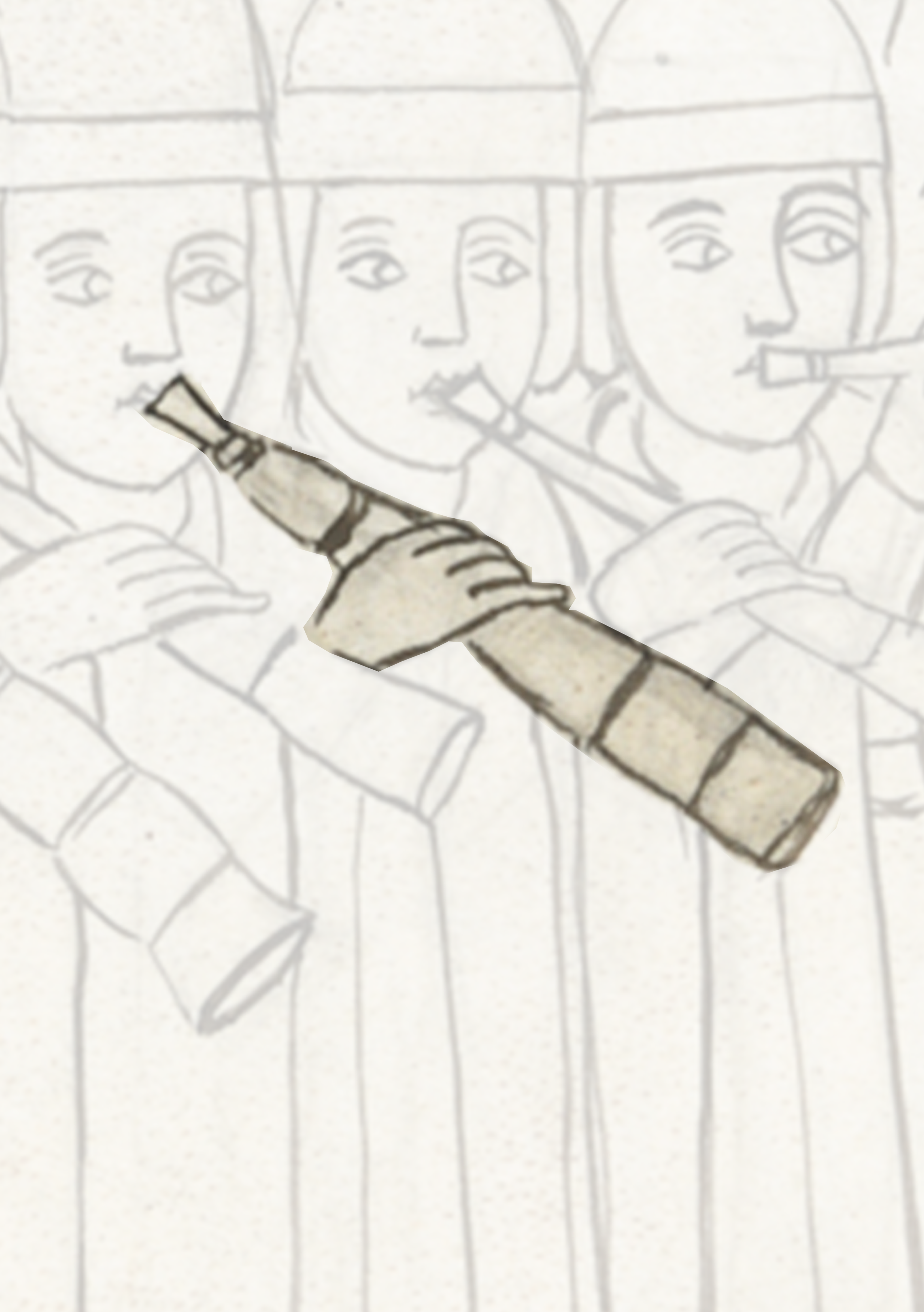 Drawing Of A Group Of People With A Telescope