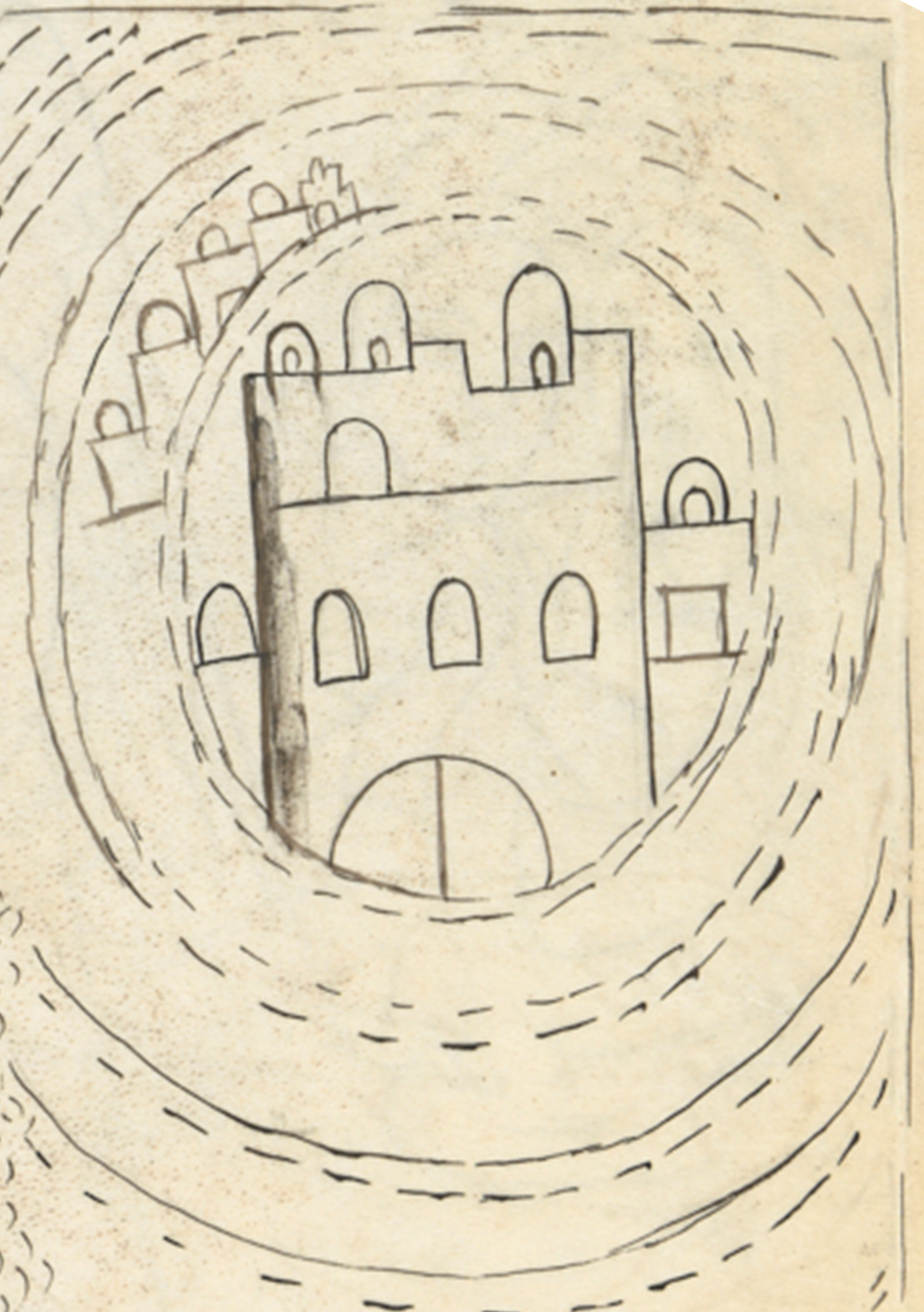 Drawing Of A Castle With A Tower
