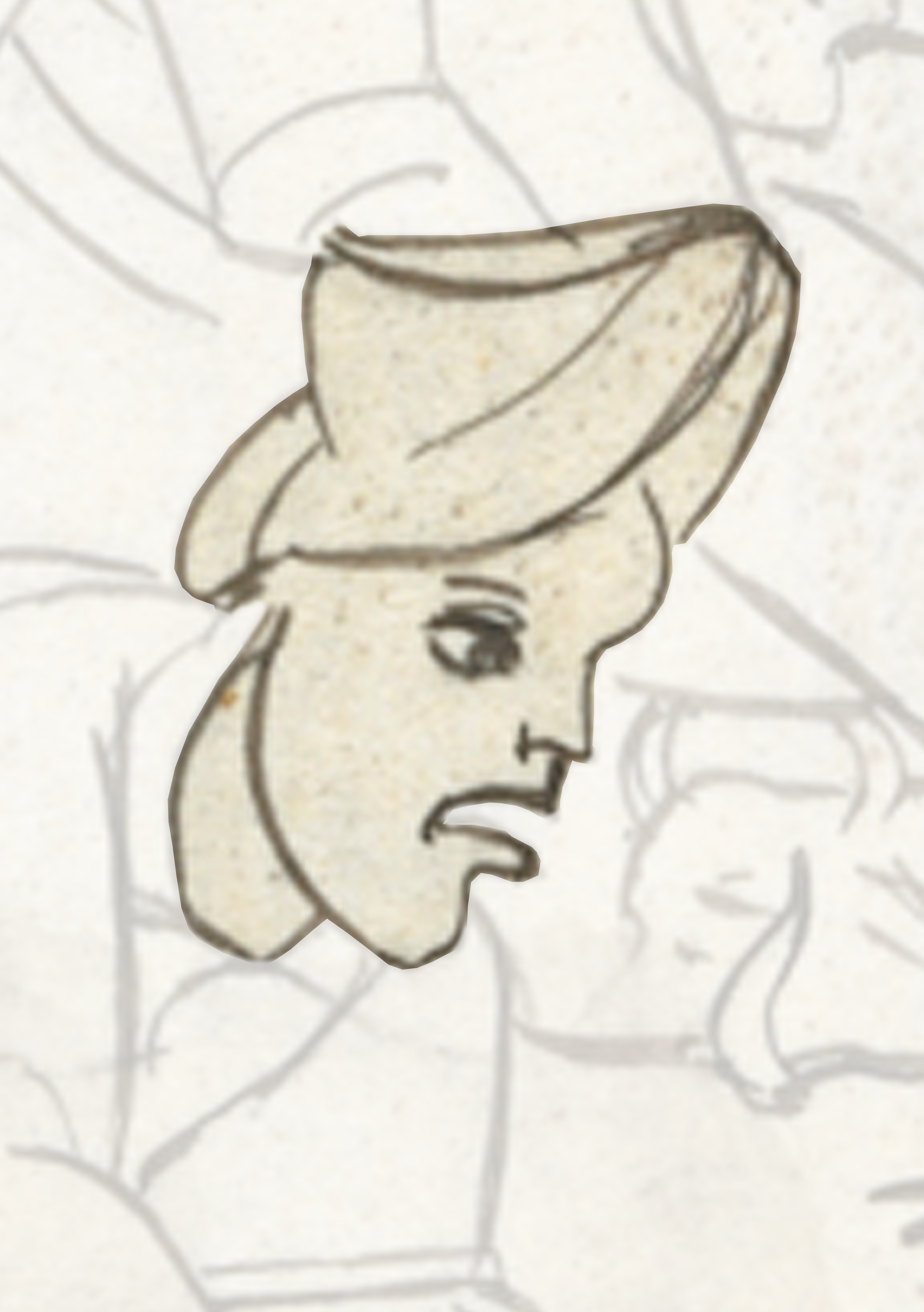 Drawing Of A Woman S Face With A Hat On