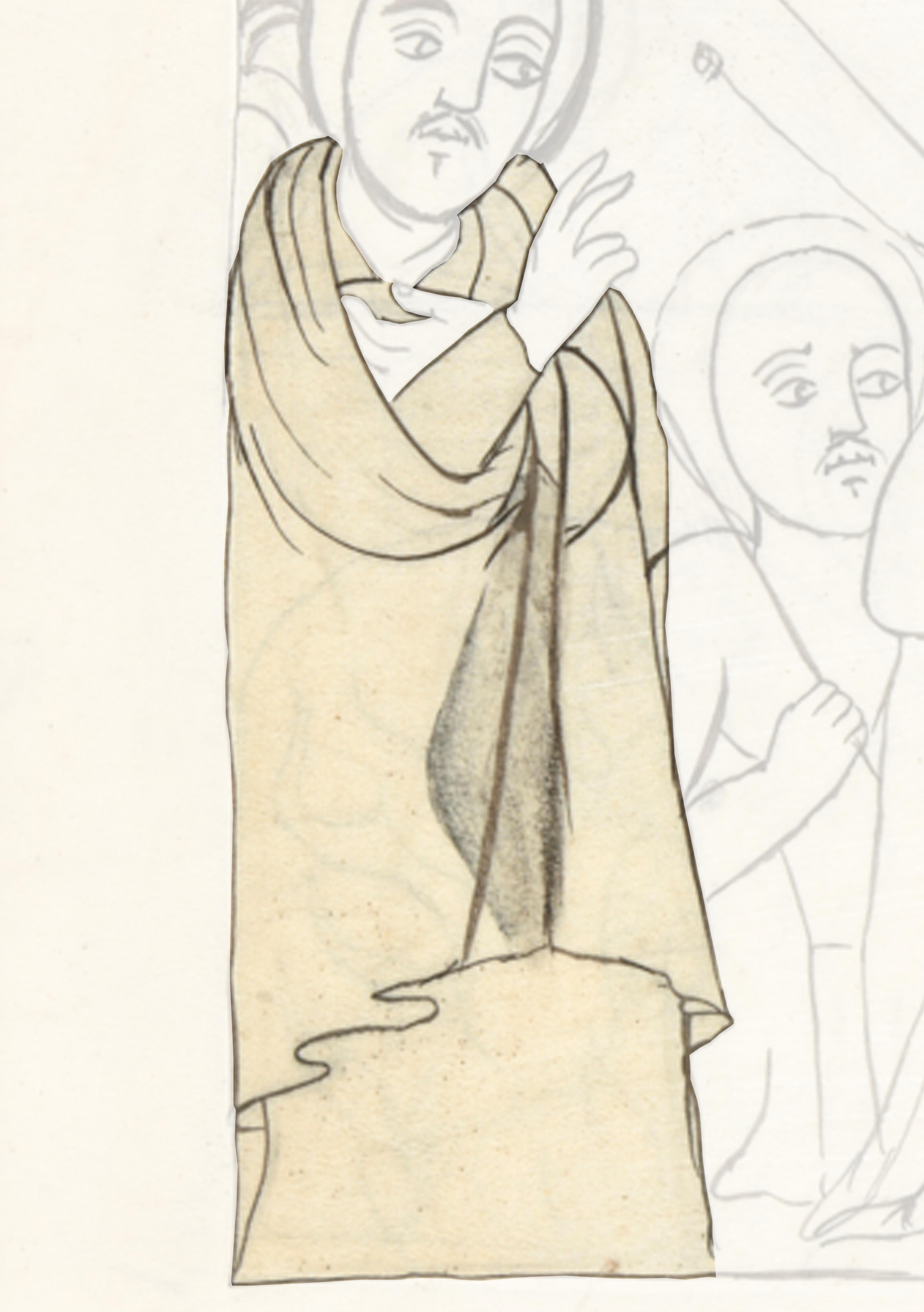 Drawing Of A Woman In A White Dress