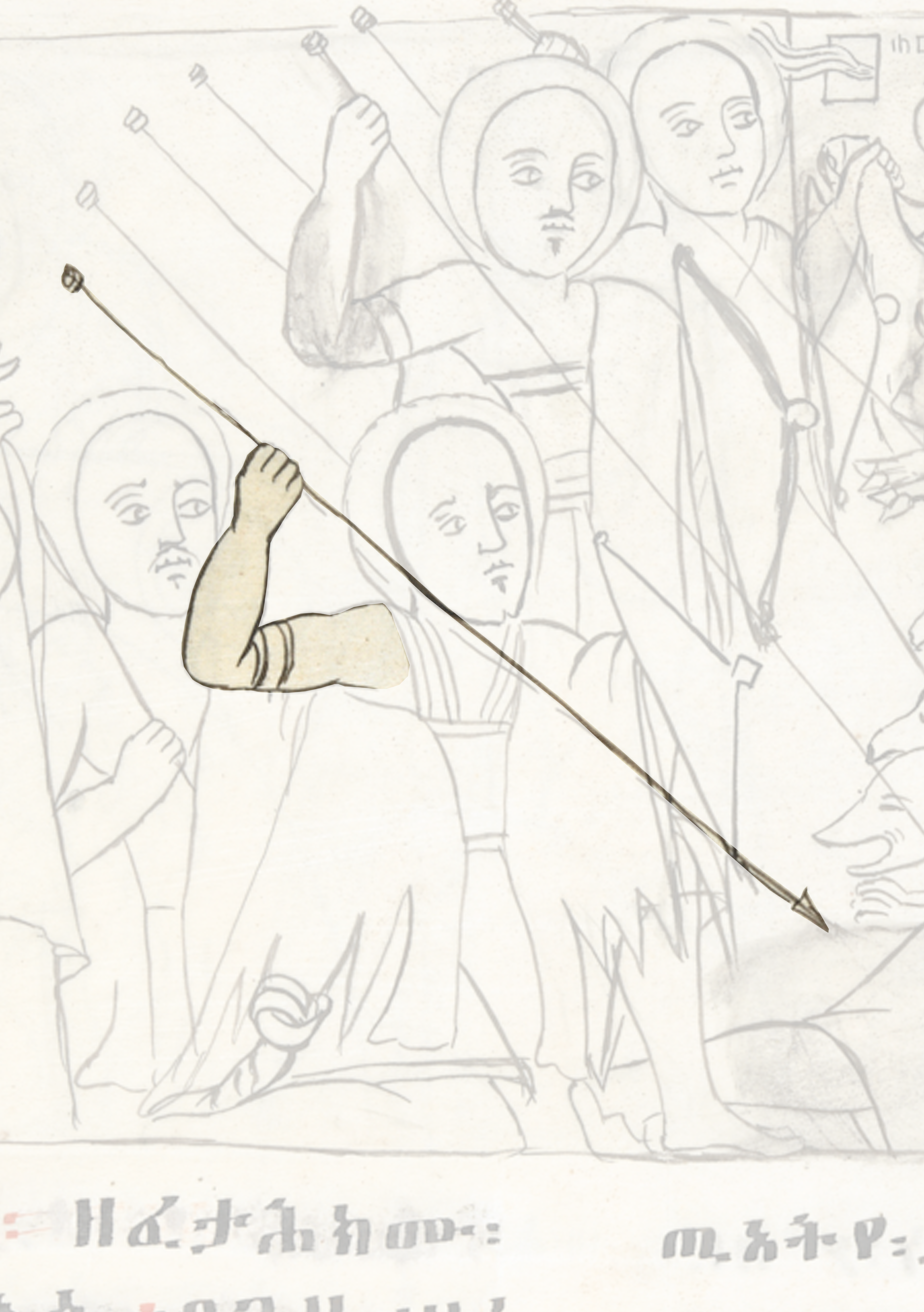 Drawing Of A Man Holding A Stick