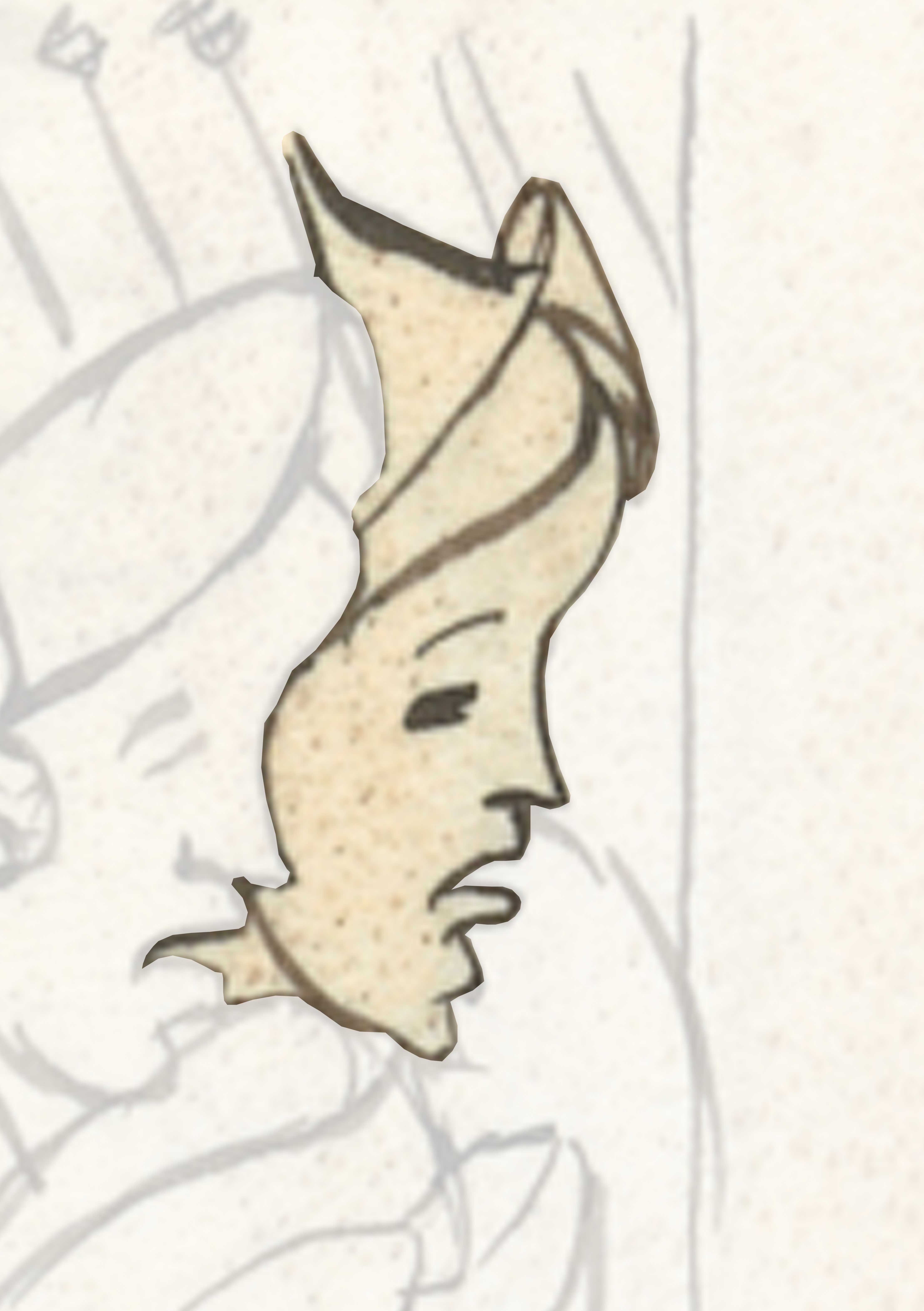 Drawing Of A Face With A Black Outline
