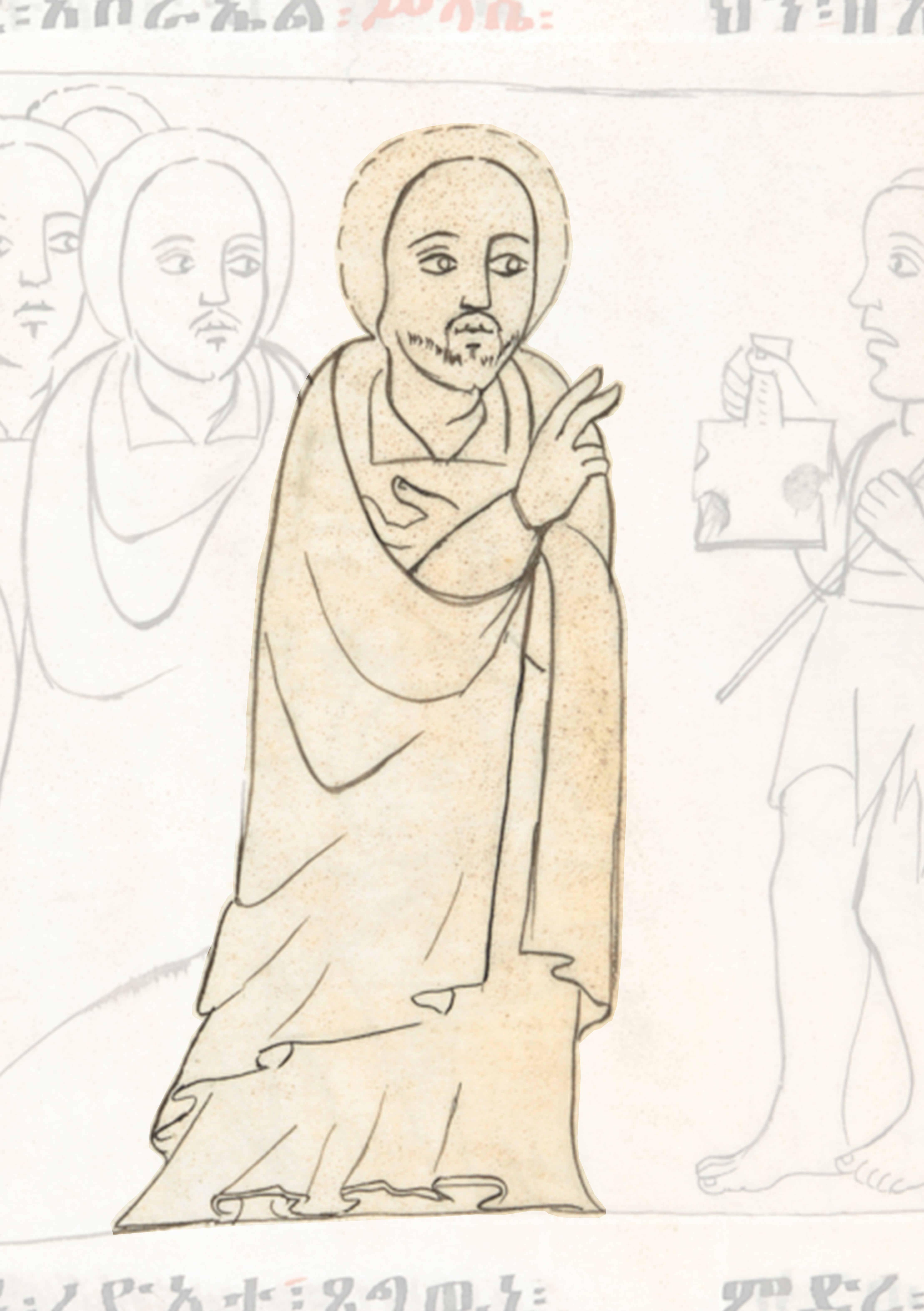 Drawing Of A Man With A Cane