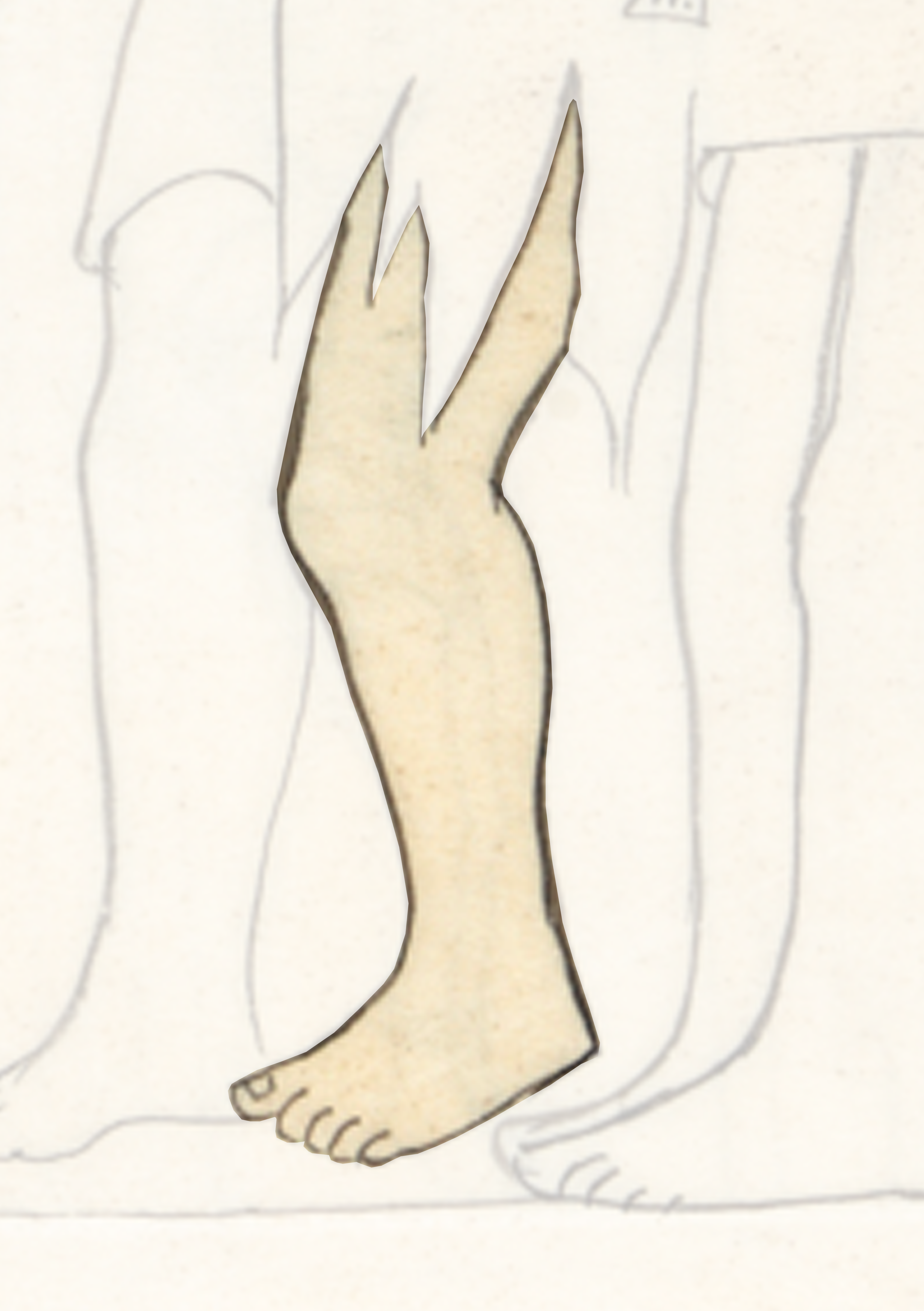 Drawing Of A Person Standing In Front Of A Wall