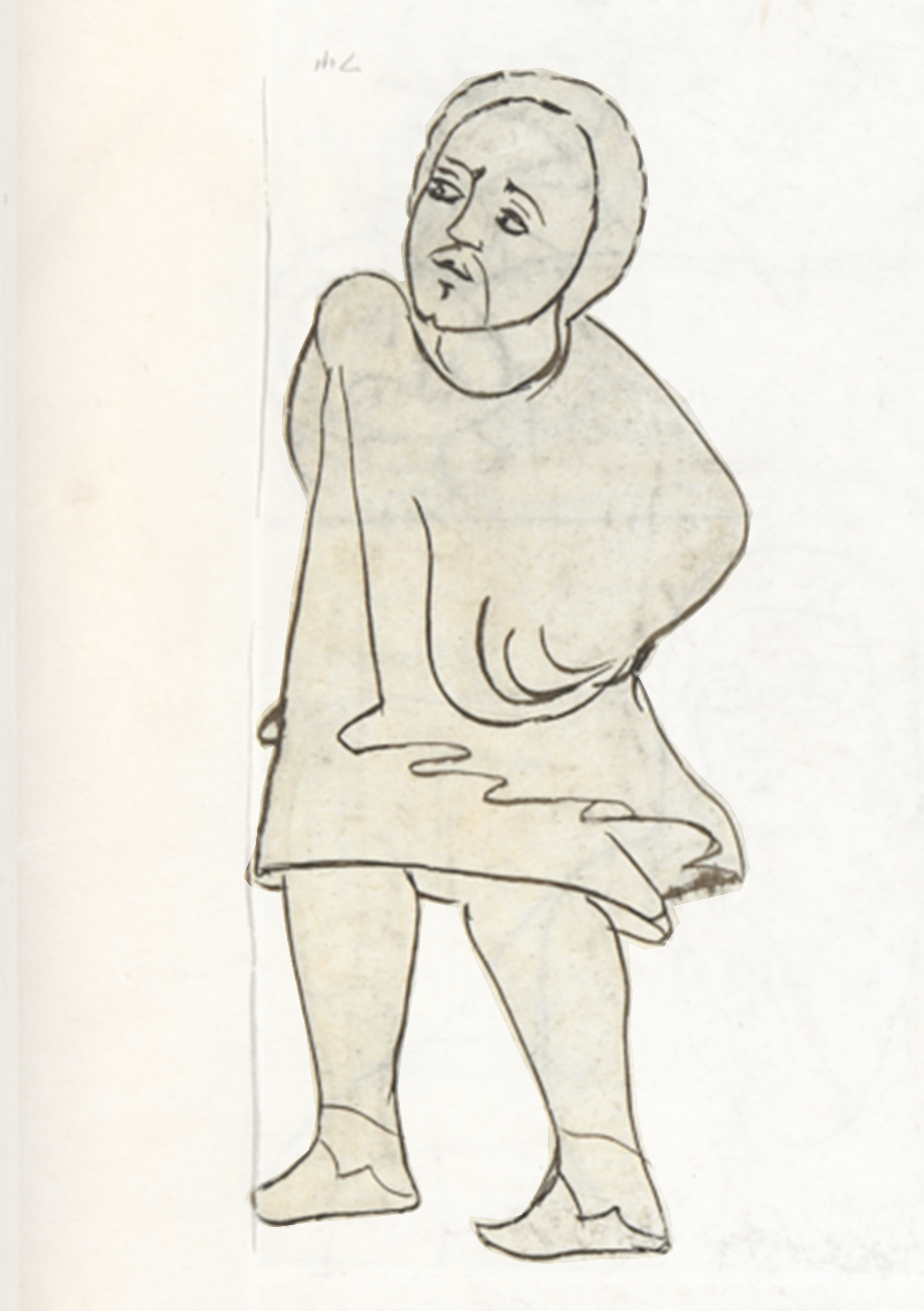 Drawing Of A Man Sitting On A Stool