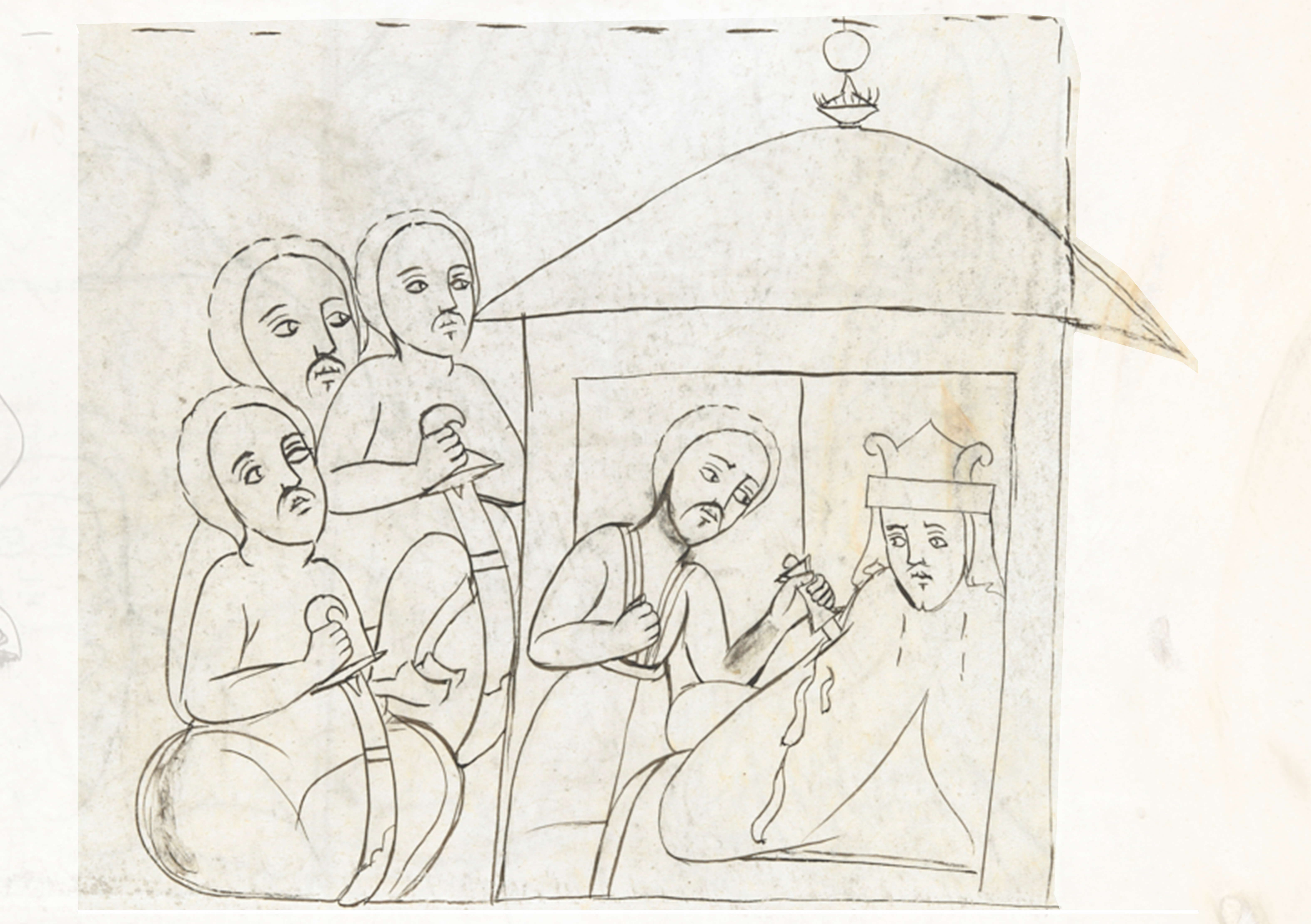 Drawing Of A Man And Woman In A House