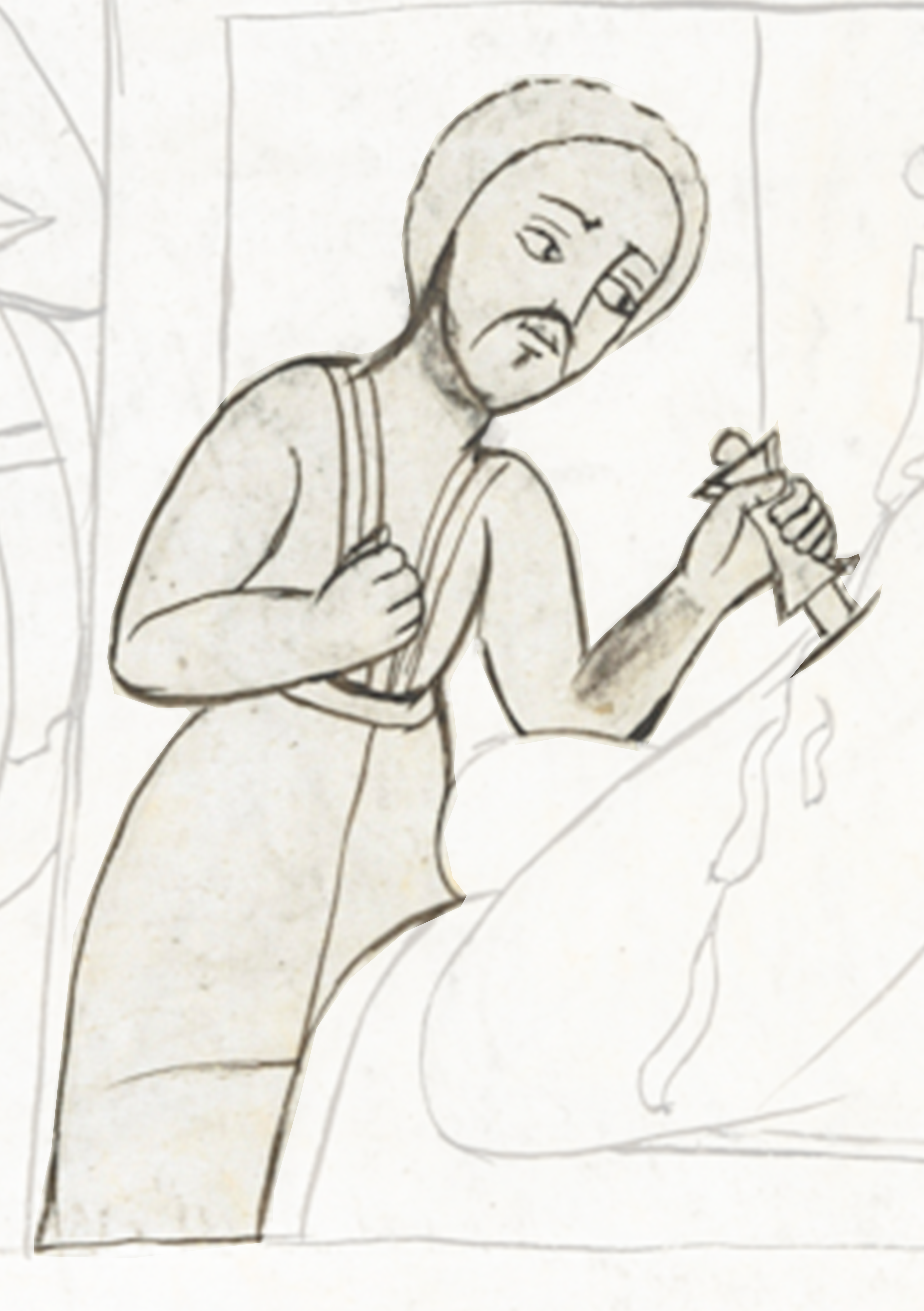 Drawing Of A Man With A Knife