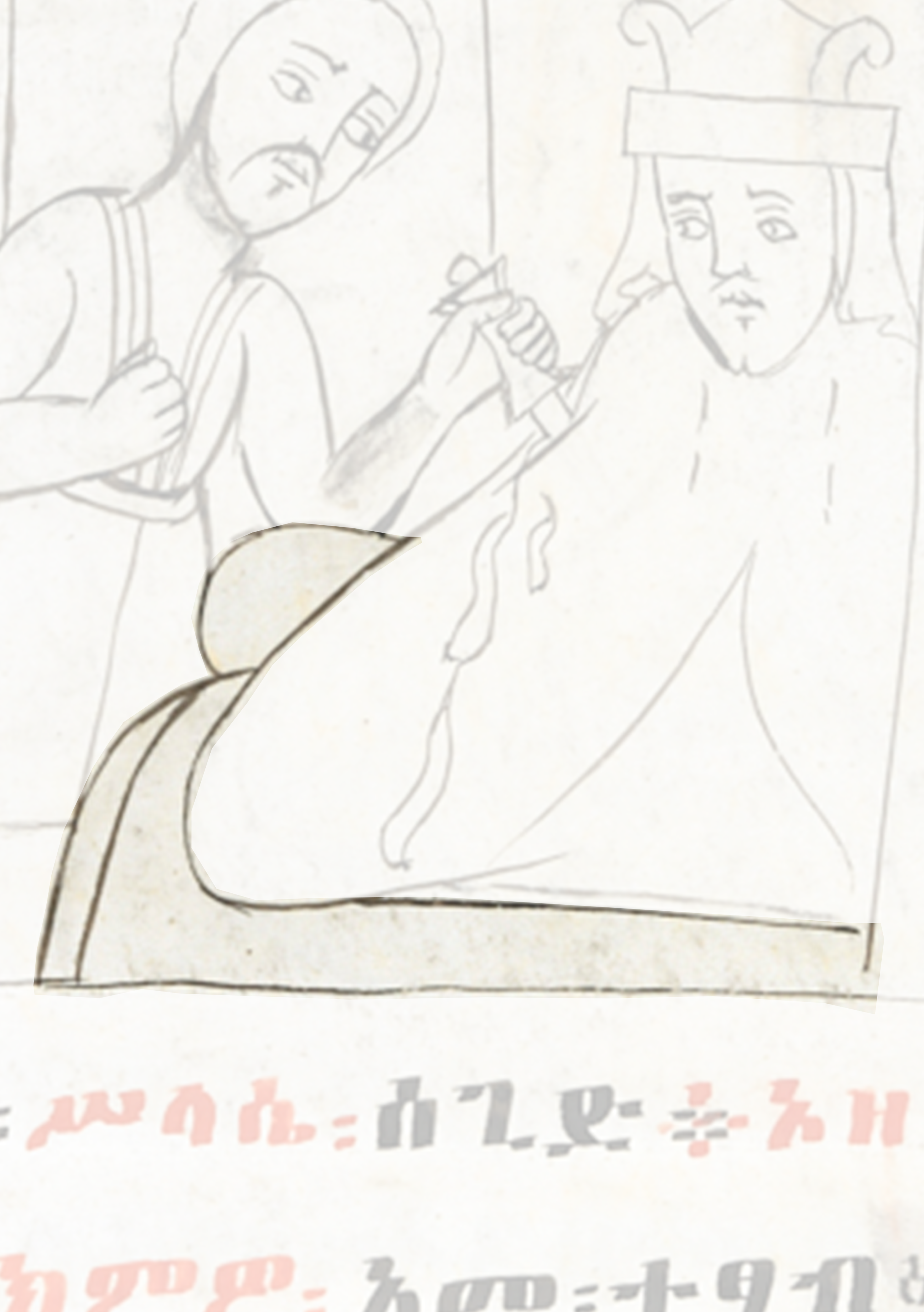 Drawing Of A Man With A Hat And A Woman With A Hat