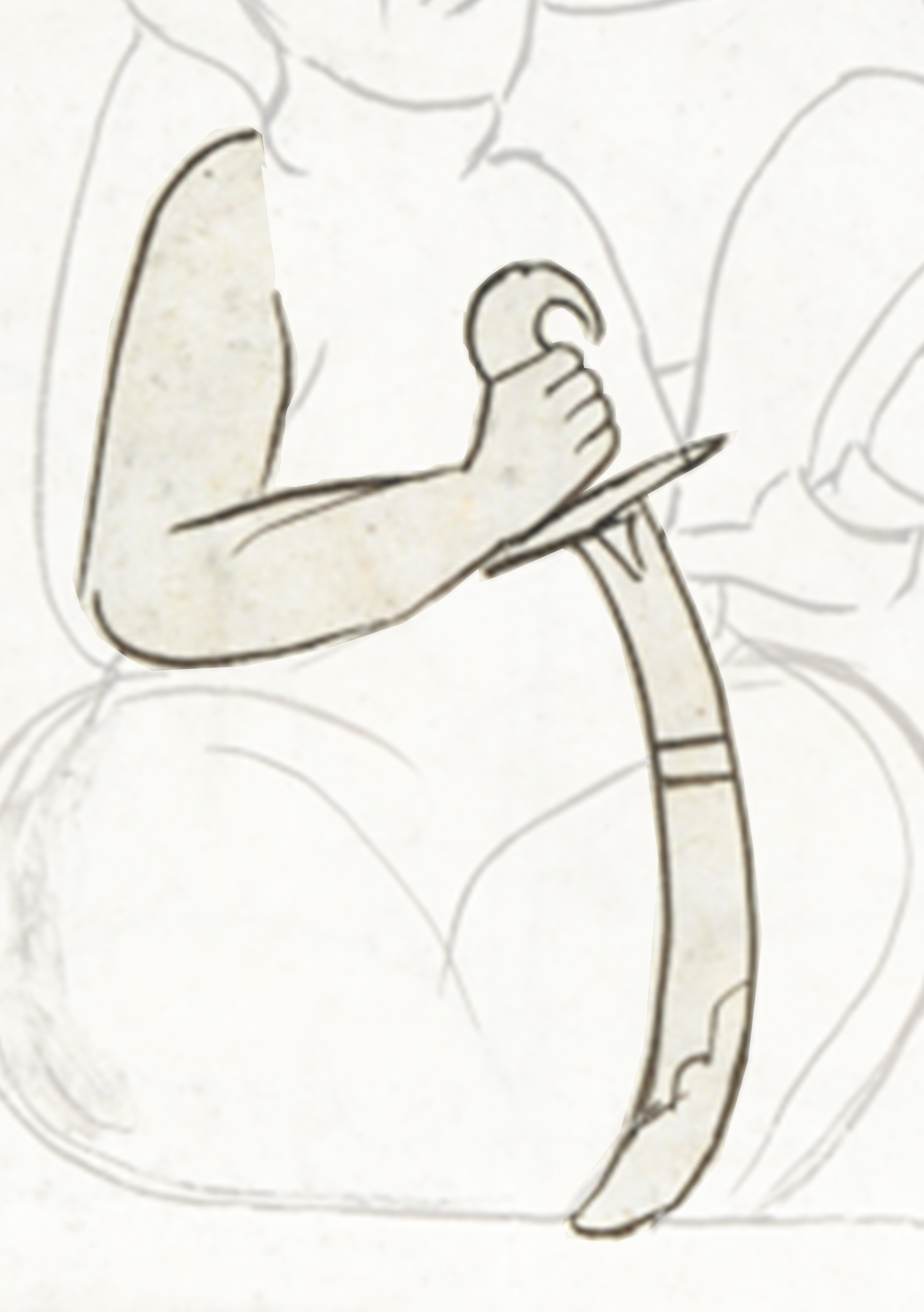 Drawing Of A Man Holding A Knife
