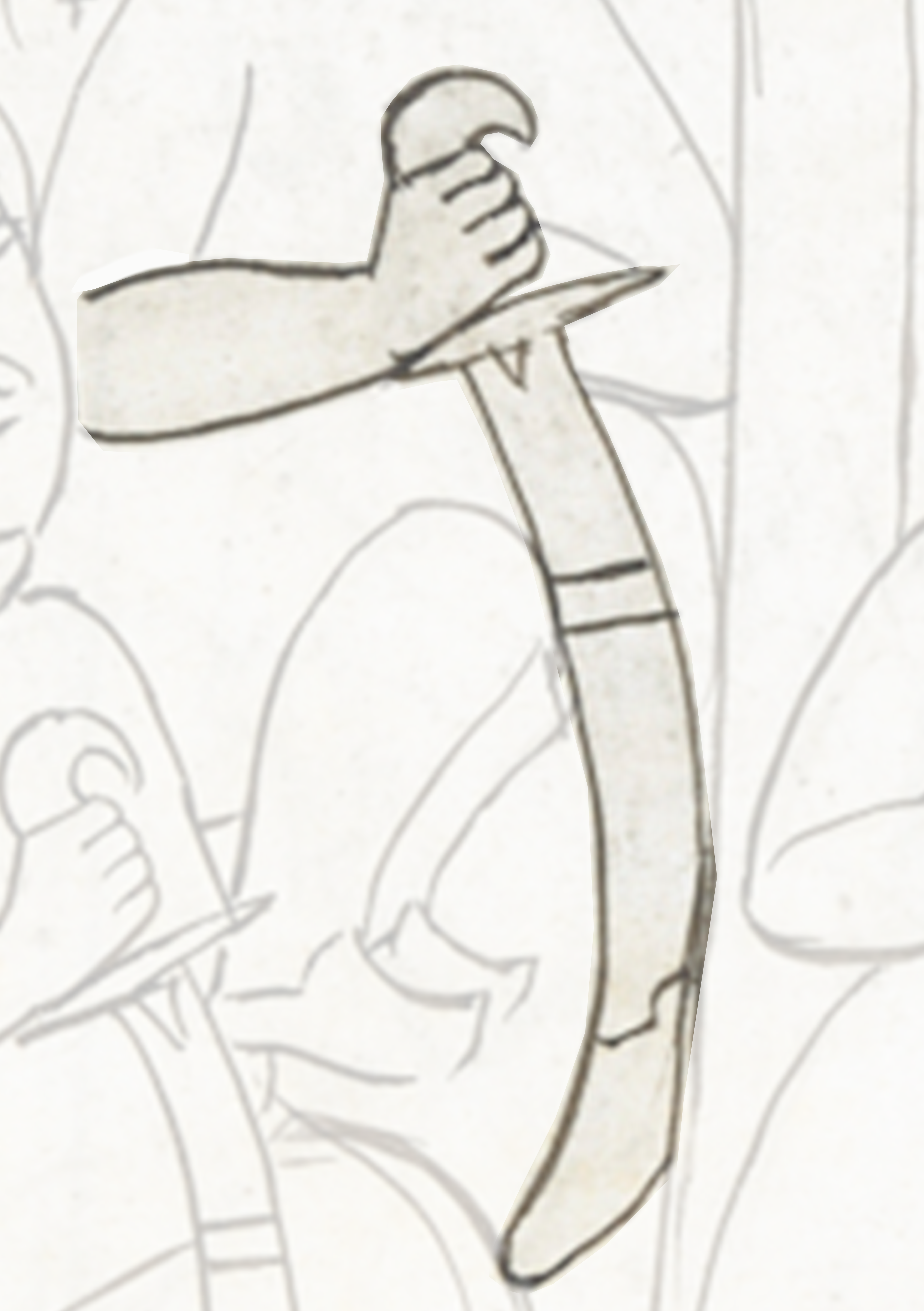Drawing Of A Man Holding A Knife