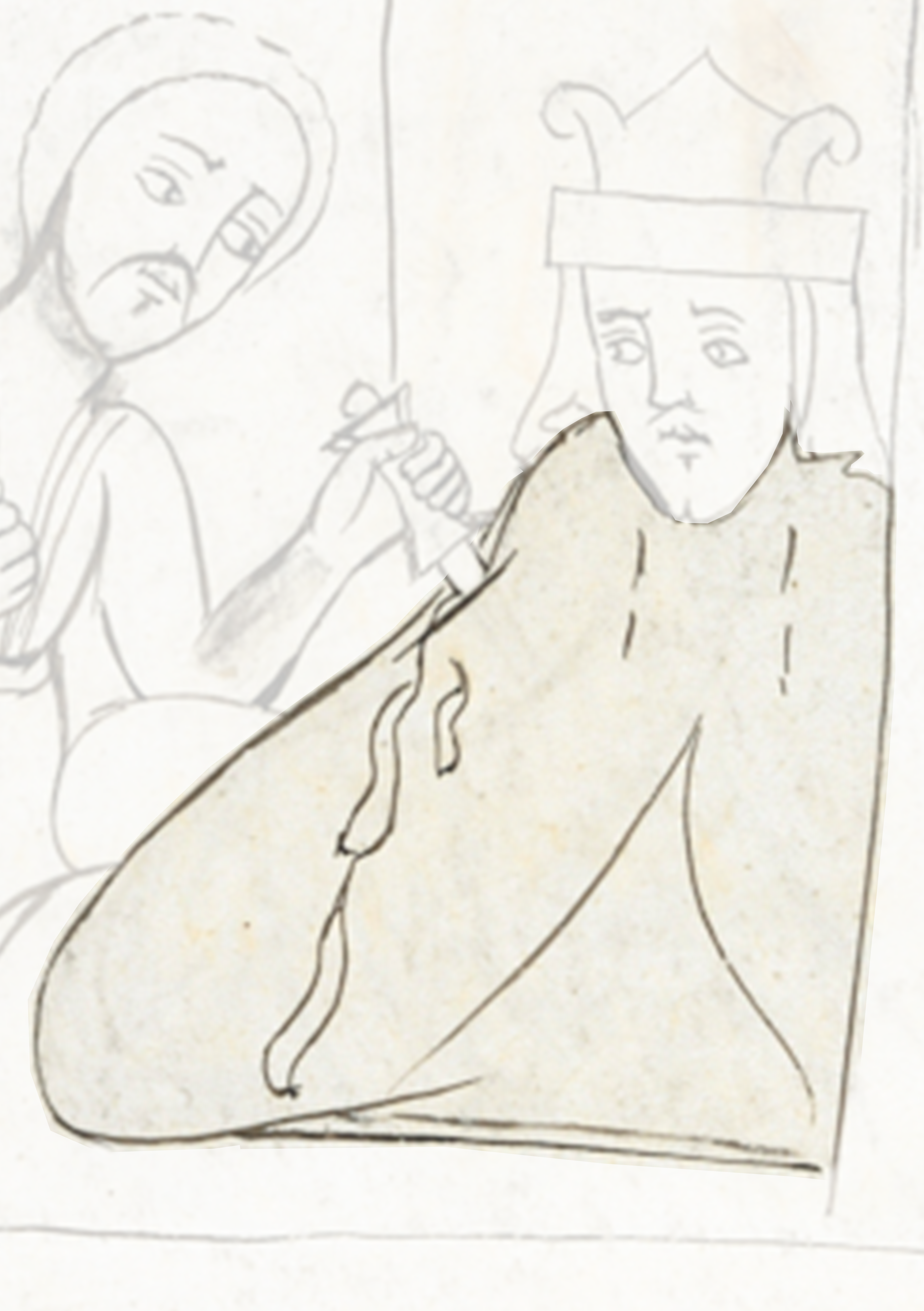 Drawing Of A Man With A Hat And A Woman