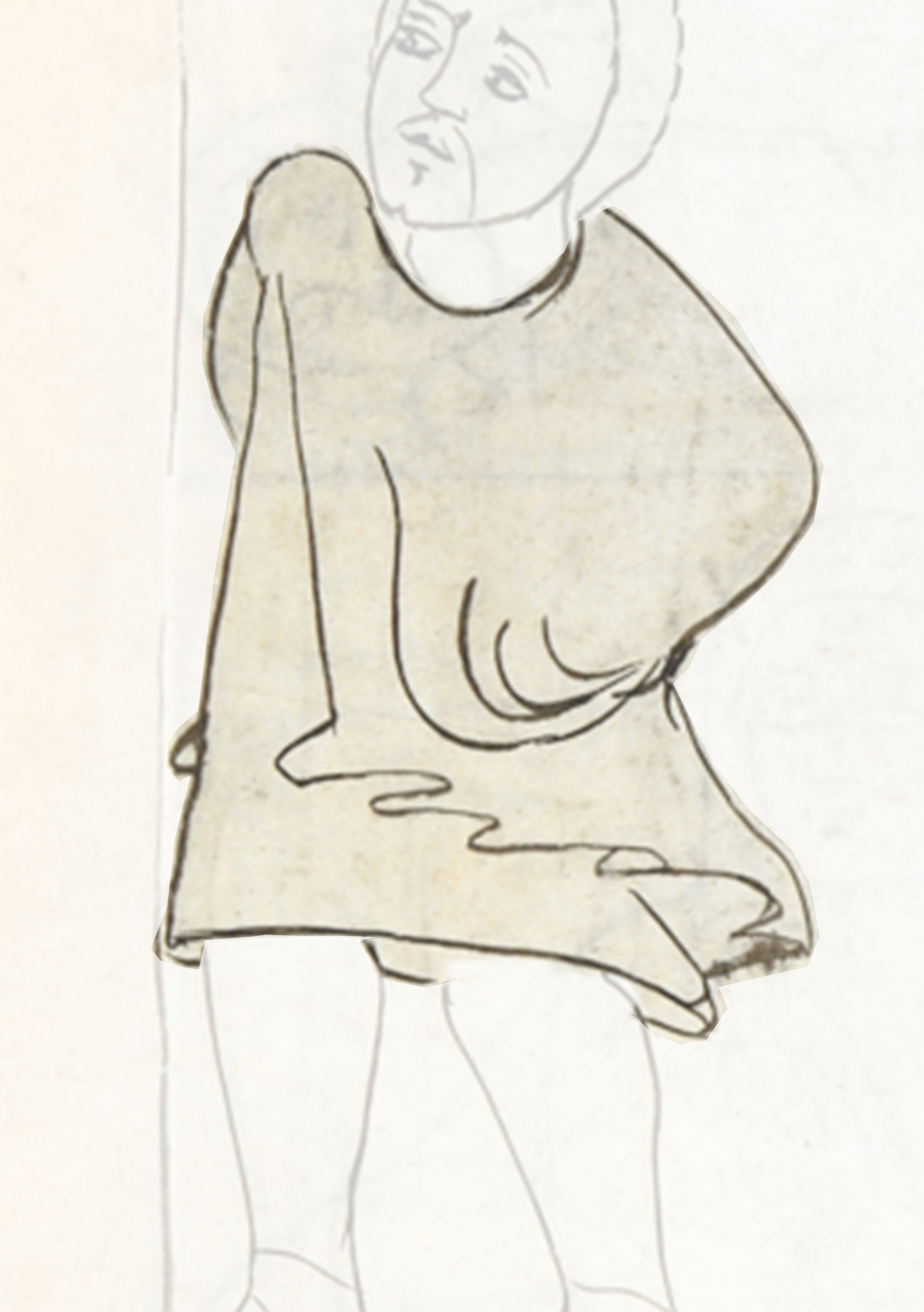 Drawing Of A Woman Sitting On A Chair
