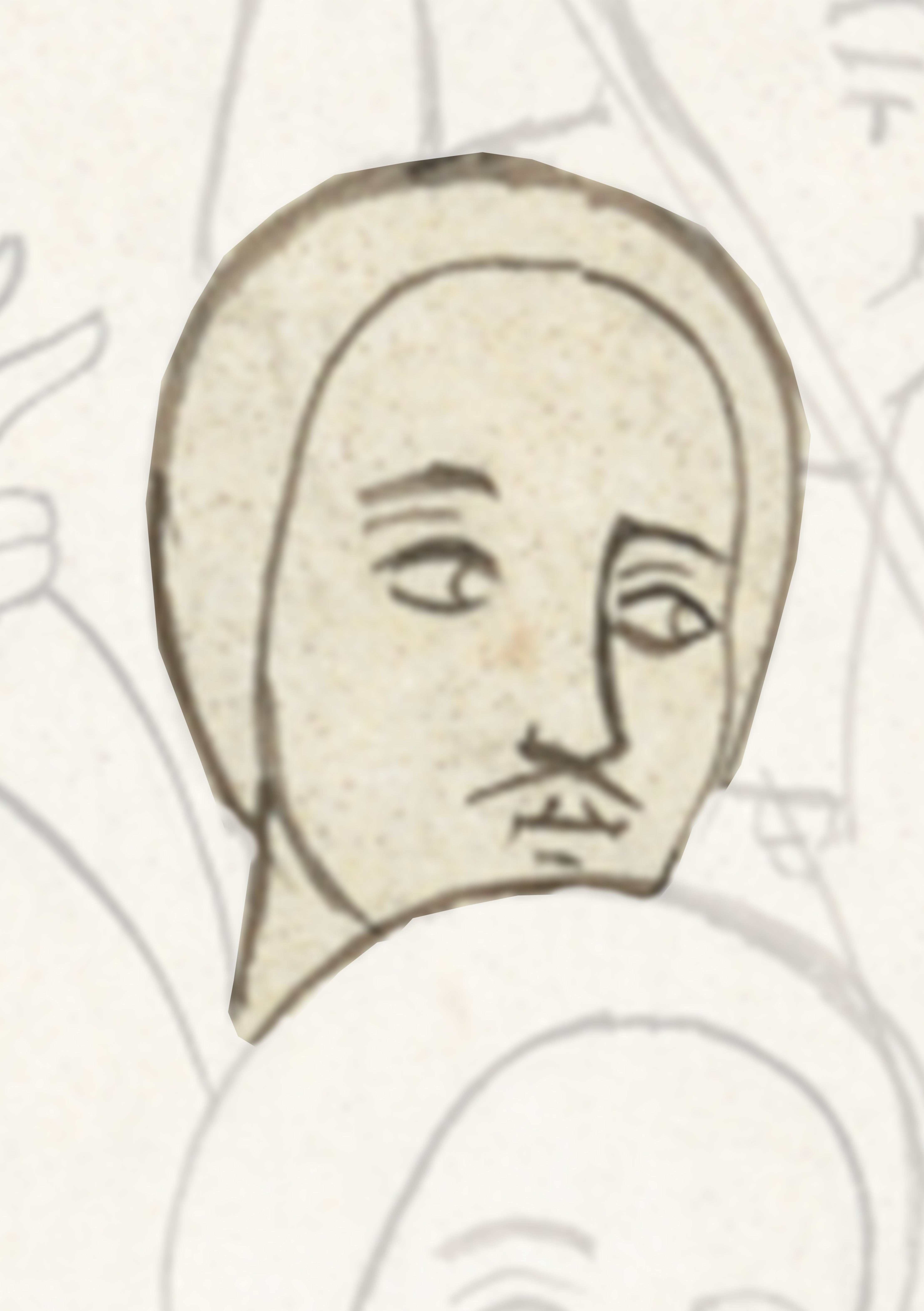 Drawing Of A Man S Face With Many Faces