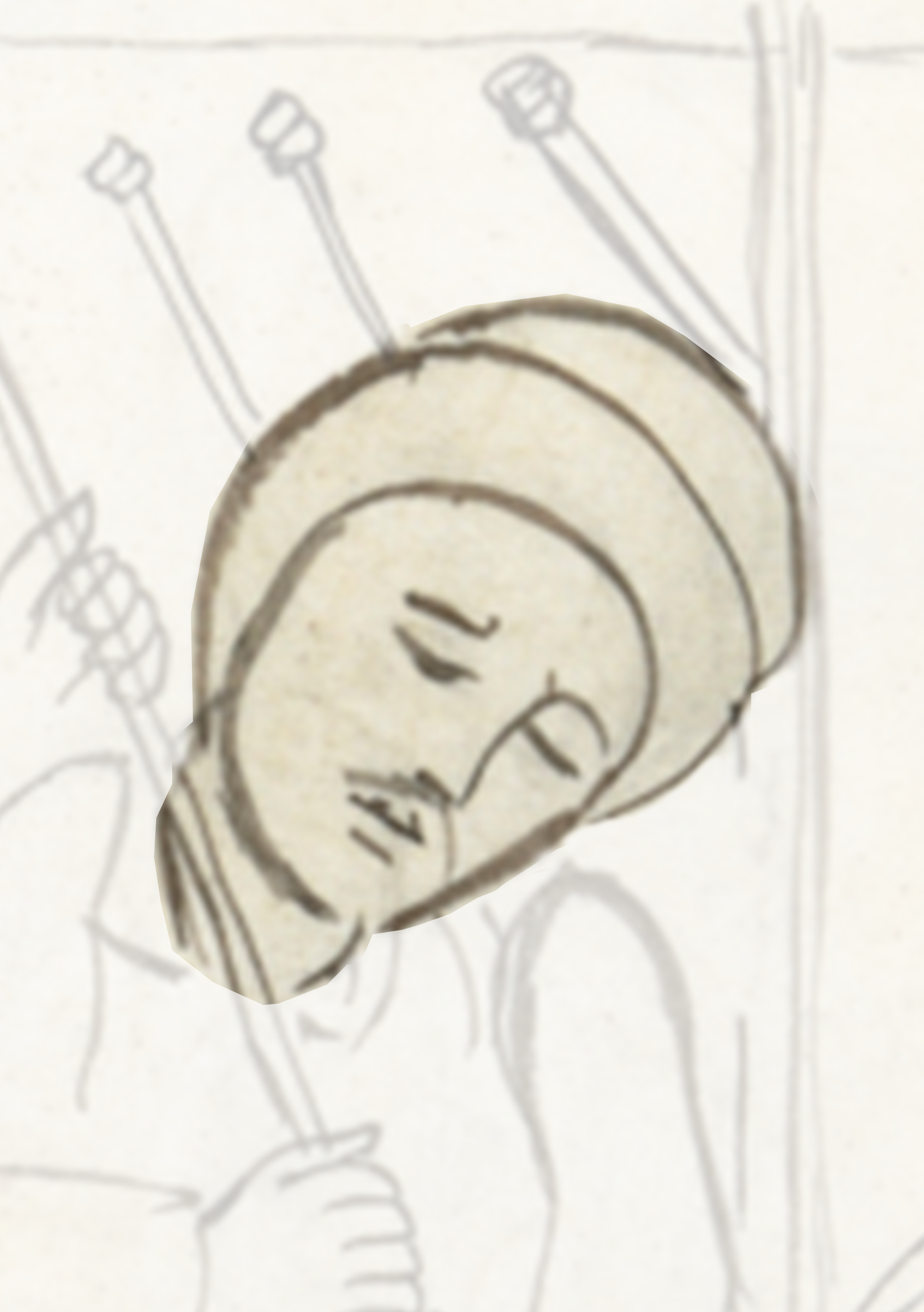 Drawing Of A Man With A Hat And A Cane