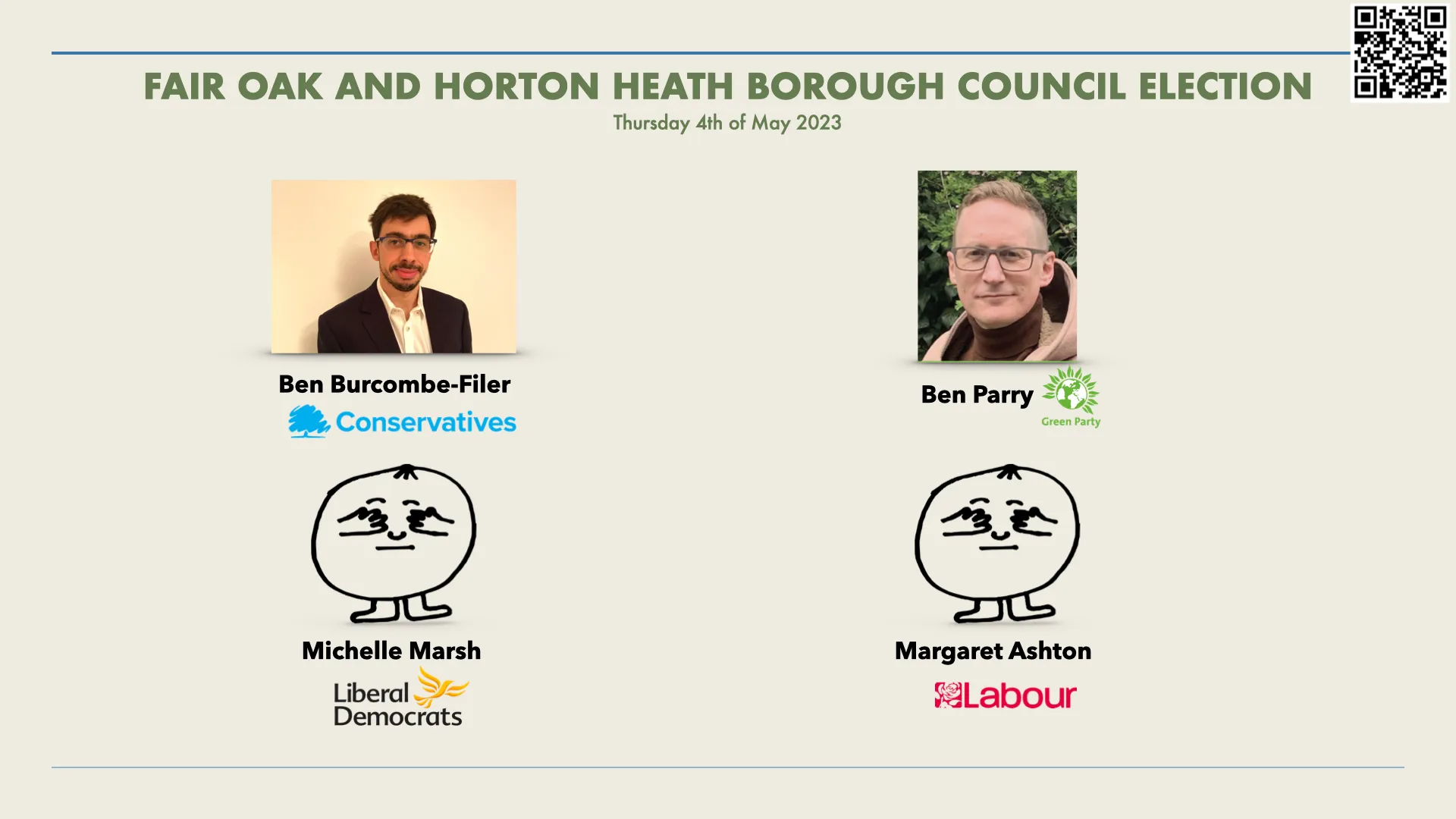 Fair Oak and Horton Heath Borough Council Election 2023: Candidate Introductions for 4th of May 2023 image