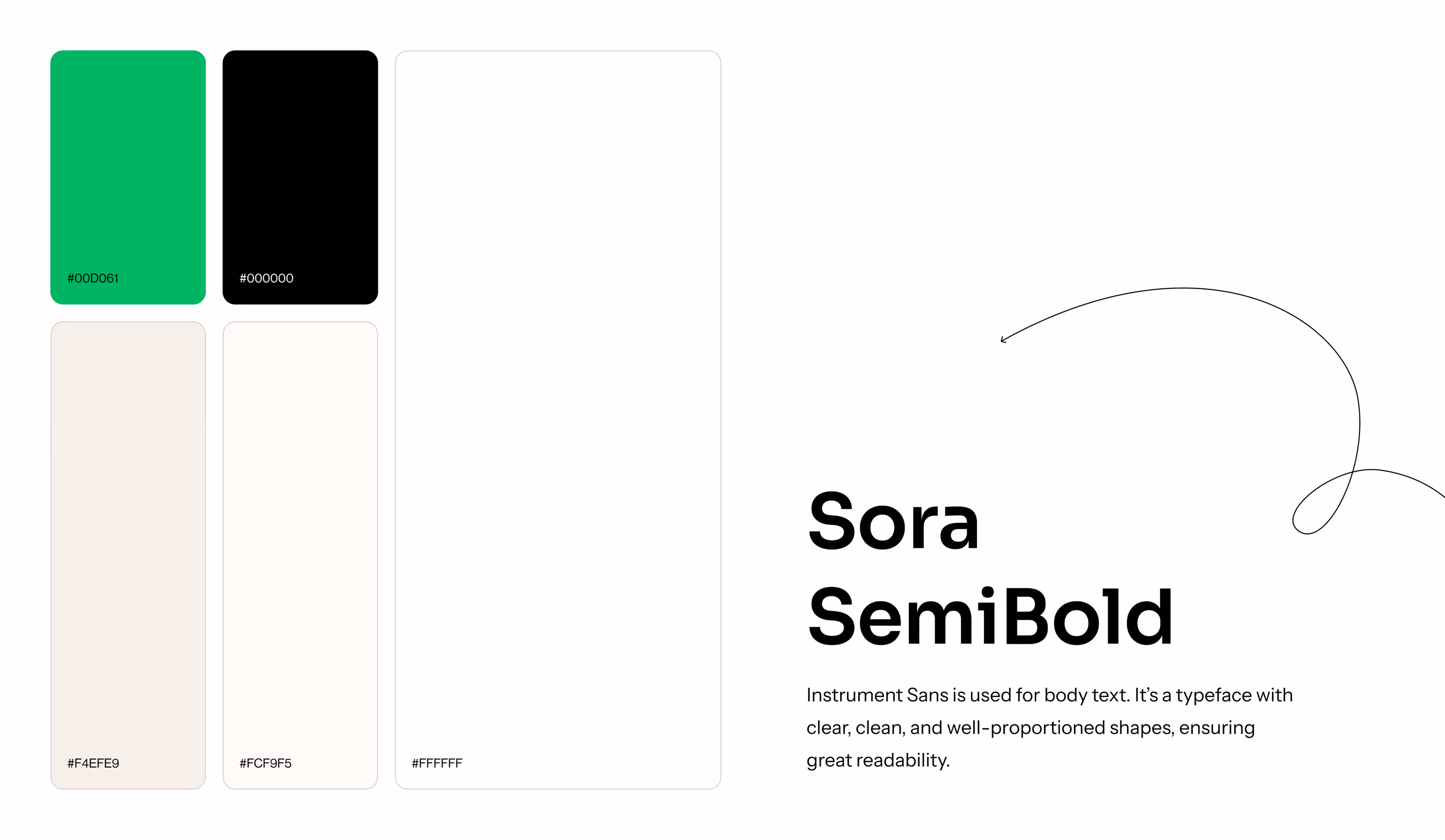 Intellectus' brand palette and typography - green, black and warm neutrals with Sora SemiBold headings.
